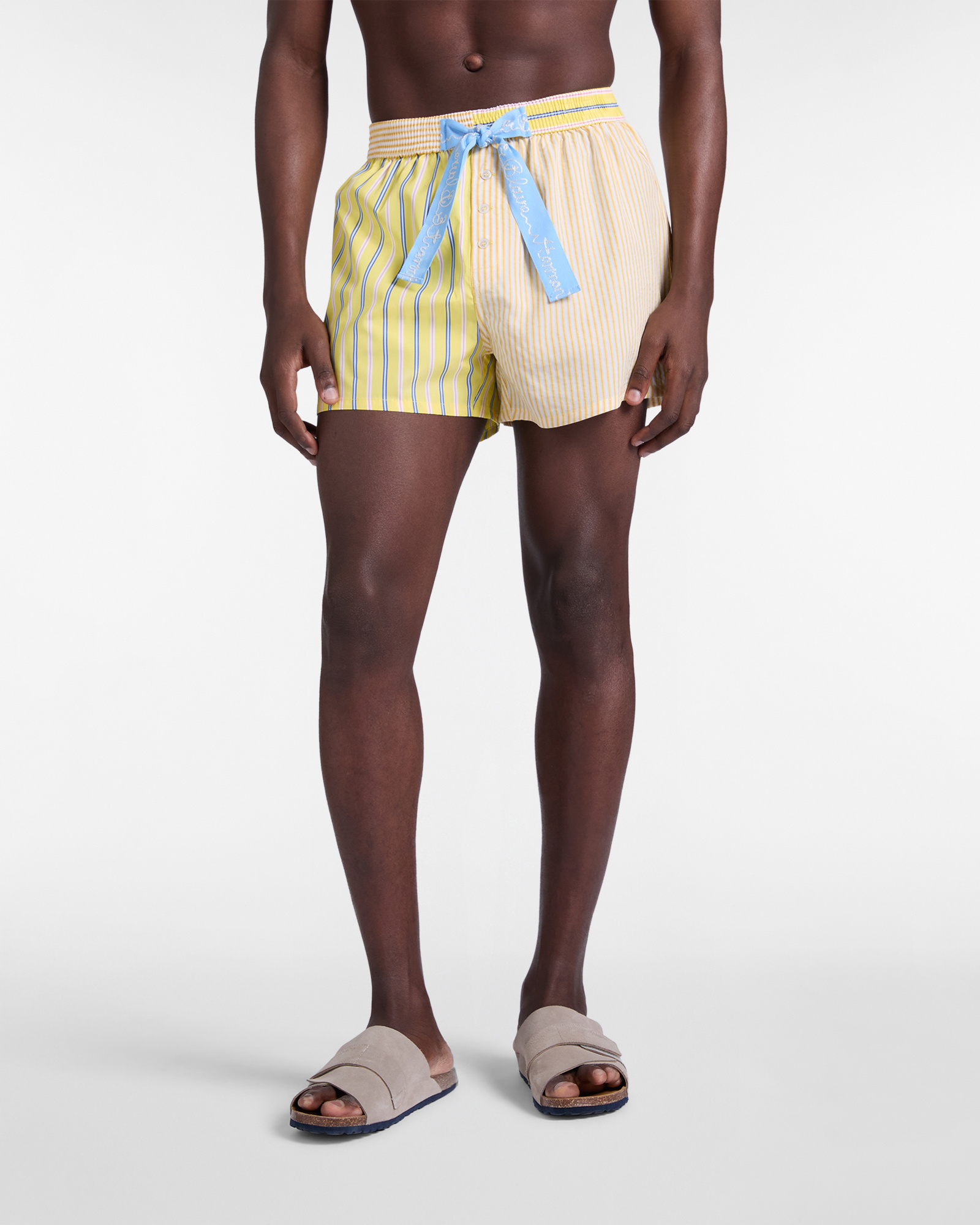 Boxer Uomo Re‑Loved tessuti camiceria nei toni del sole, Uomo, Giallo, Taglia: XS