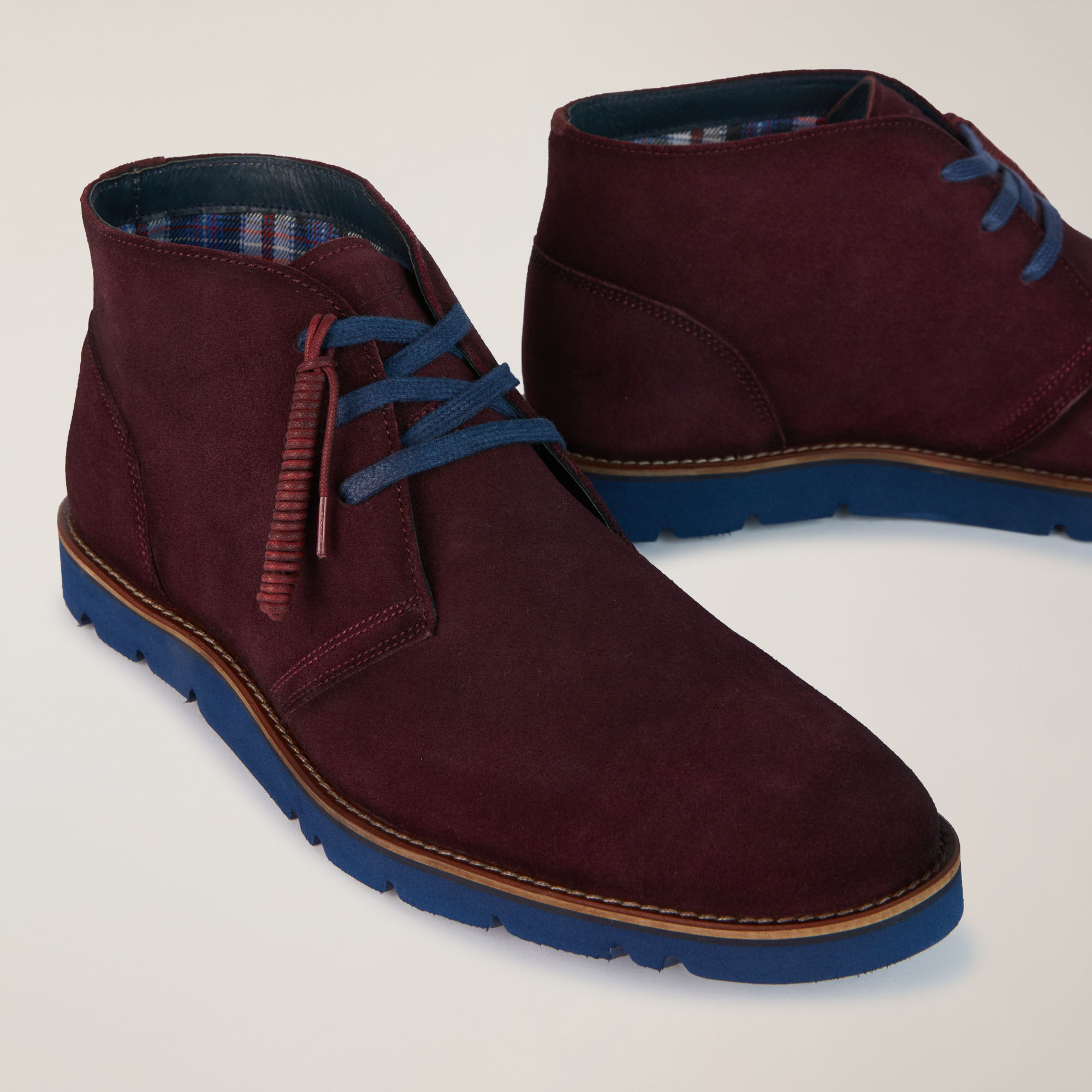 Stivaletto In Pelle Scamosciata, Rosso Scuro, large image number 3