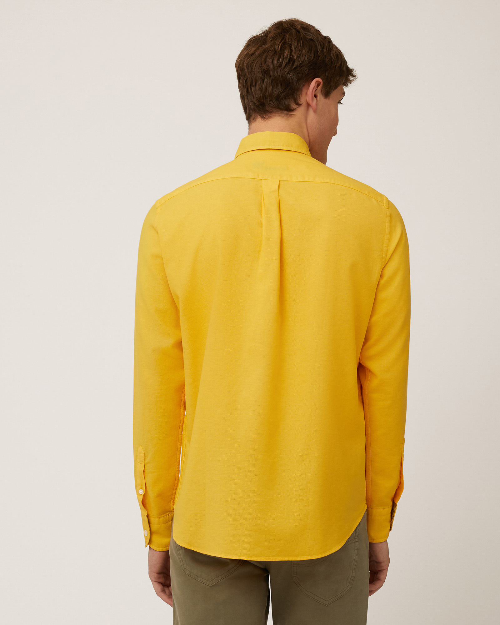 Chemise en Pur Coton, Jaune canari, large image number 1