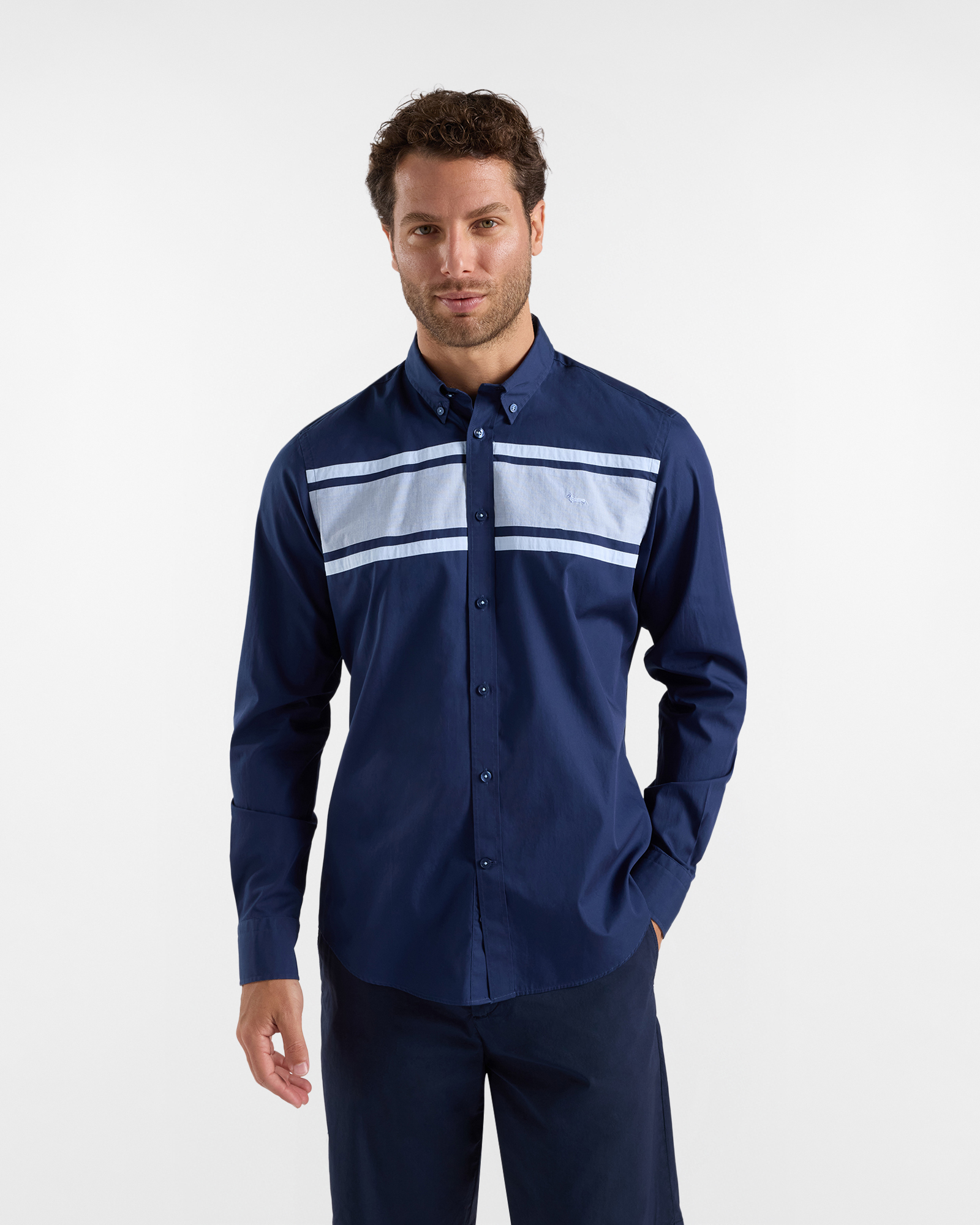 Regular-fit shirt with bands