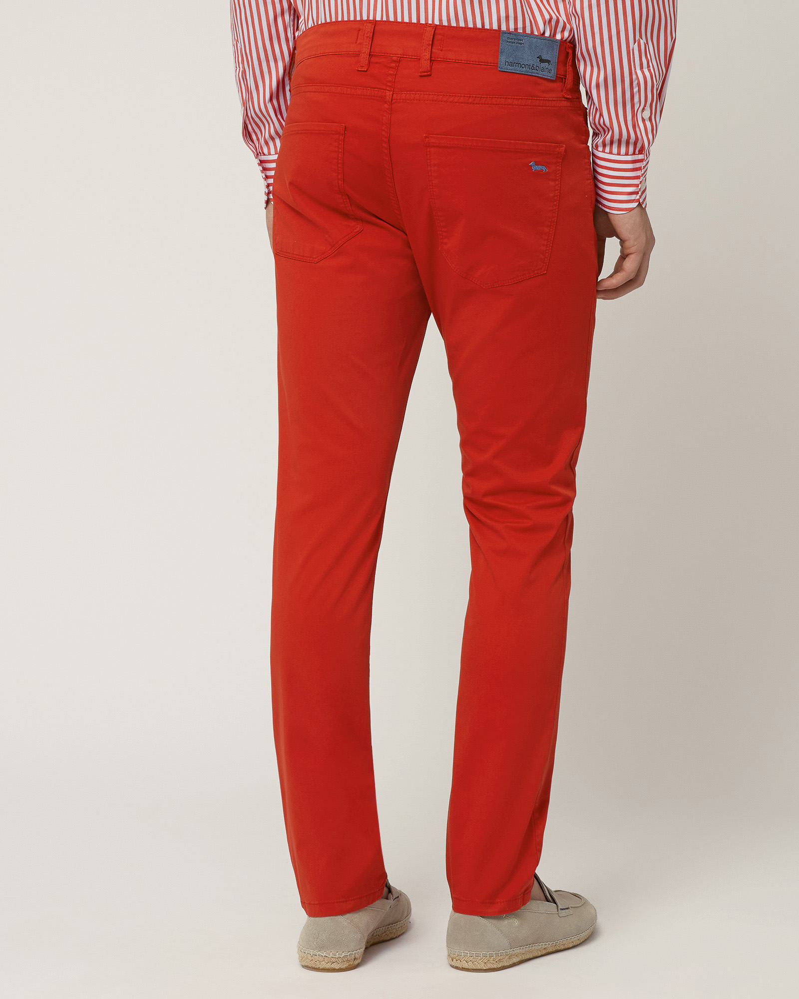 Cotton Blend Slim Pants