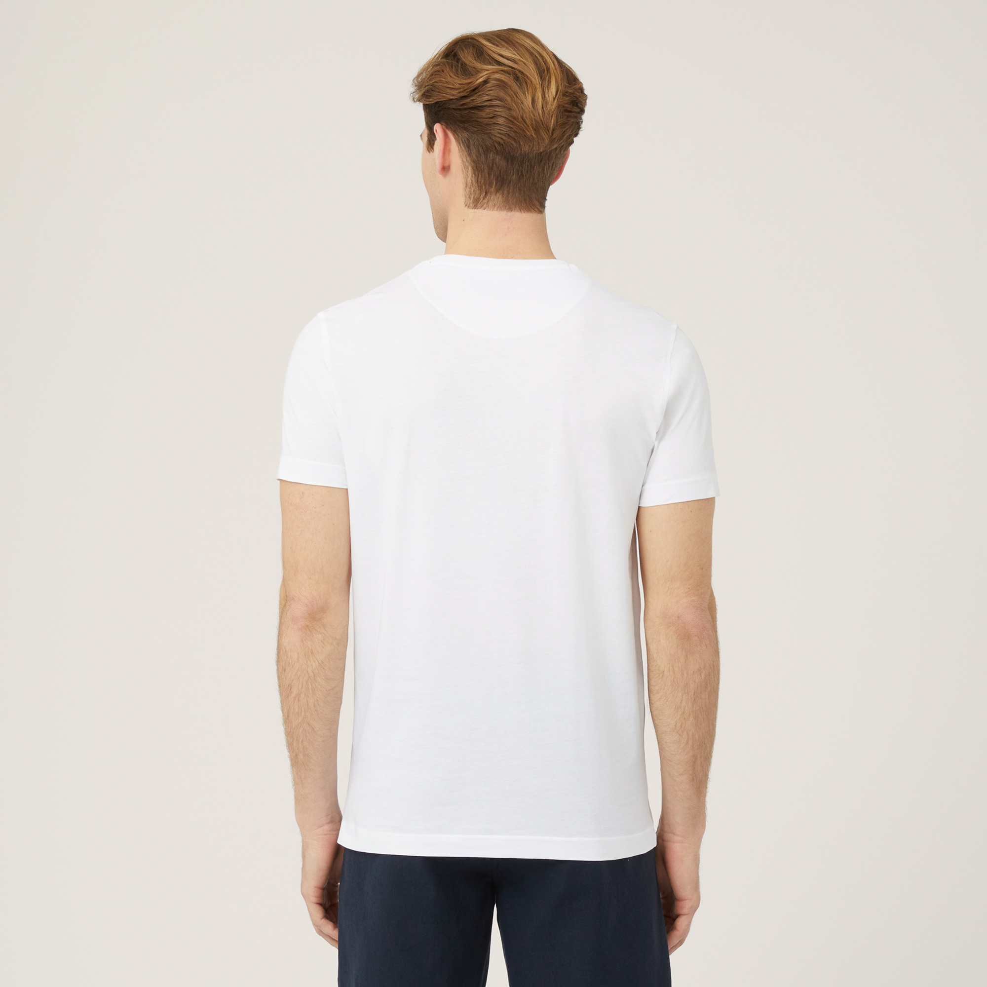 T-Shirt Monogramma A Contrasto, Bianco, large image number 1