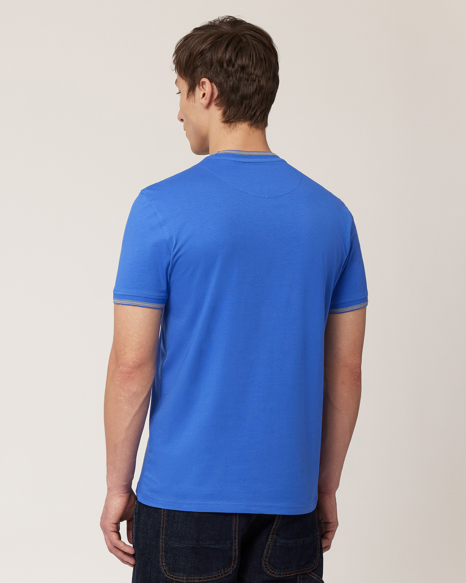 T-Shirt with Striped Details, Light Blue, large image number 1