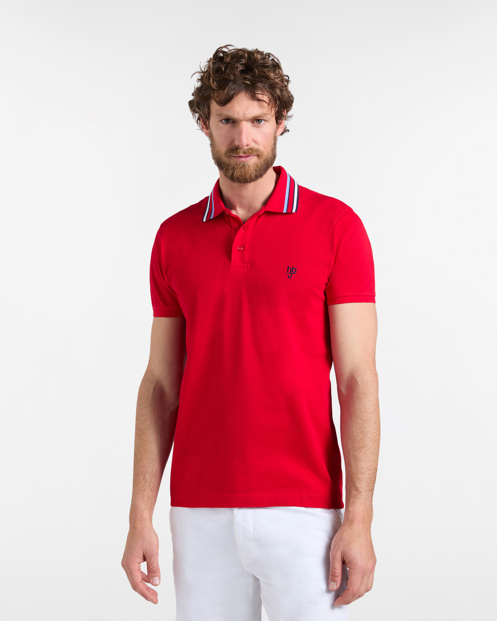 Polo uomo narrow fit con colletto a costine