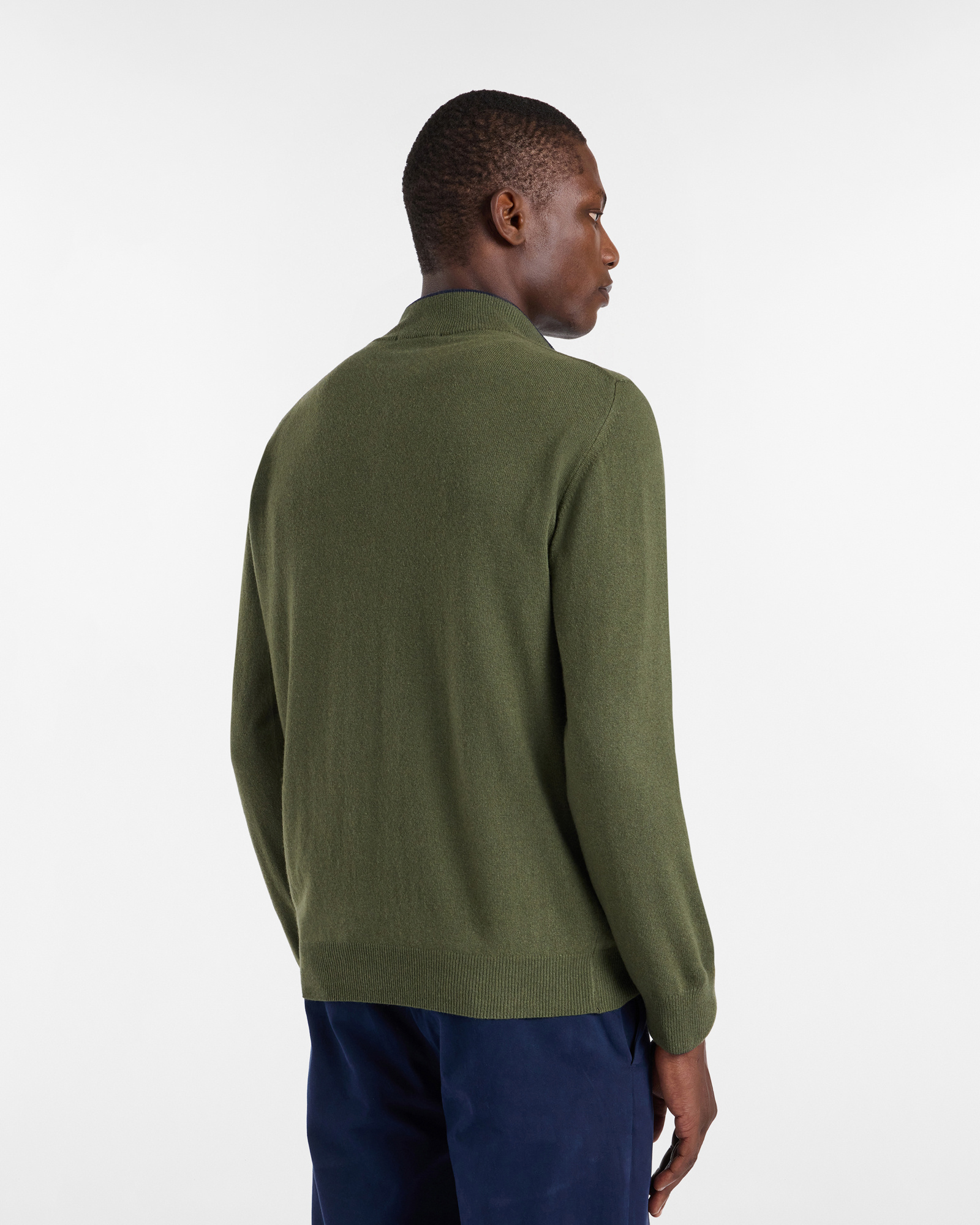 Half-Zip Wool Blend Pullover, Green, large image number 1