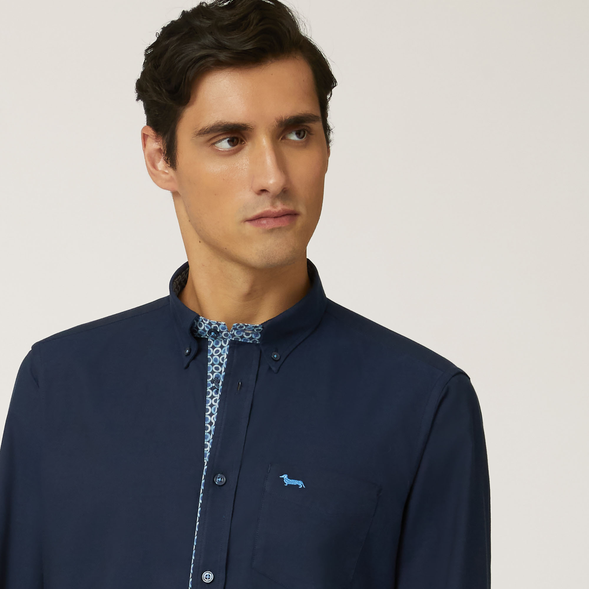 Shirt With Pocket And Contrasting Placket, Blue, large image number 2