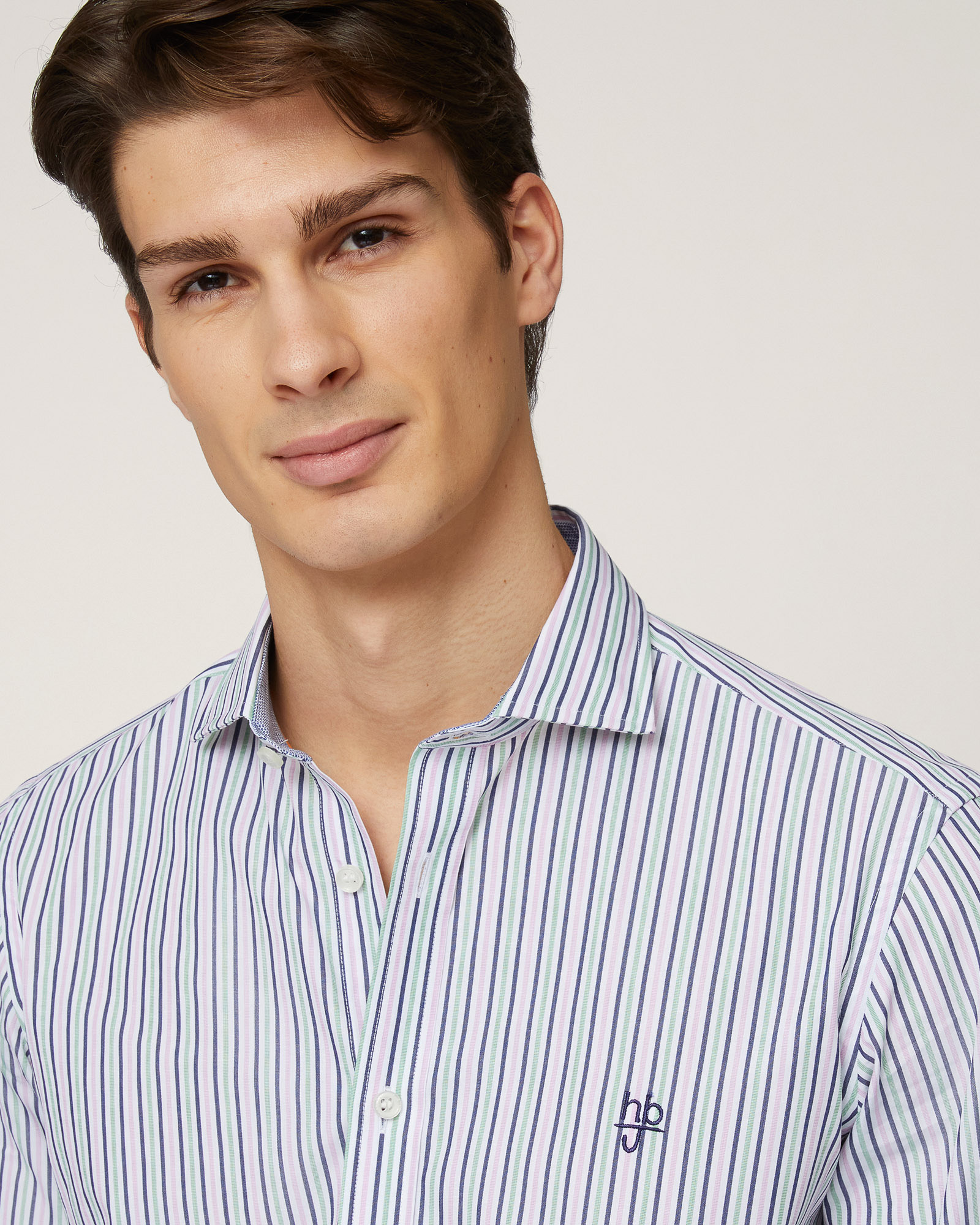 Striped Cotton Shirt, Pink, large image number 2