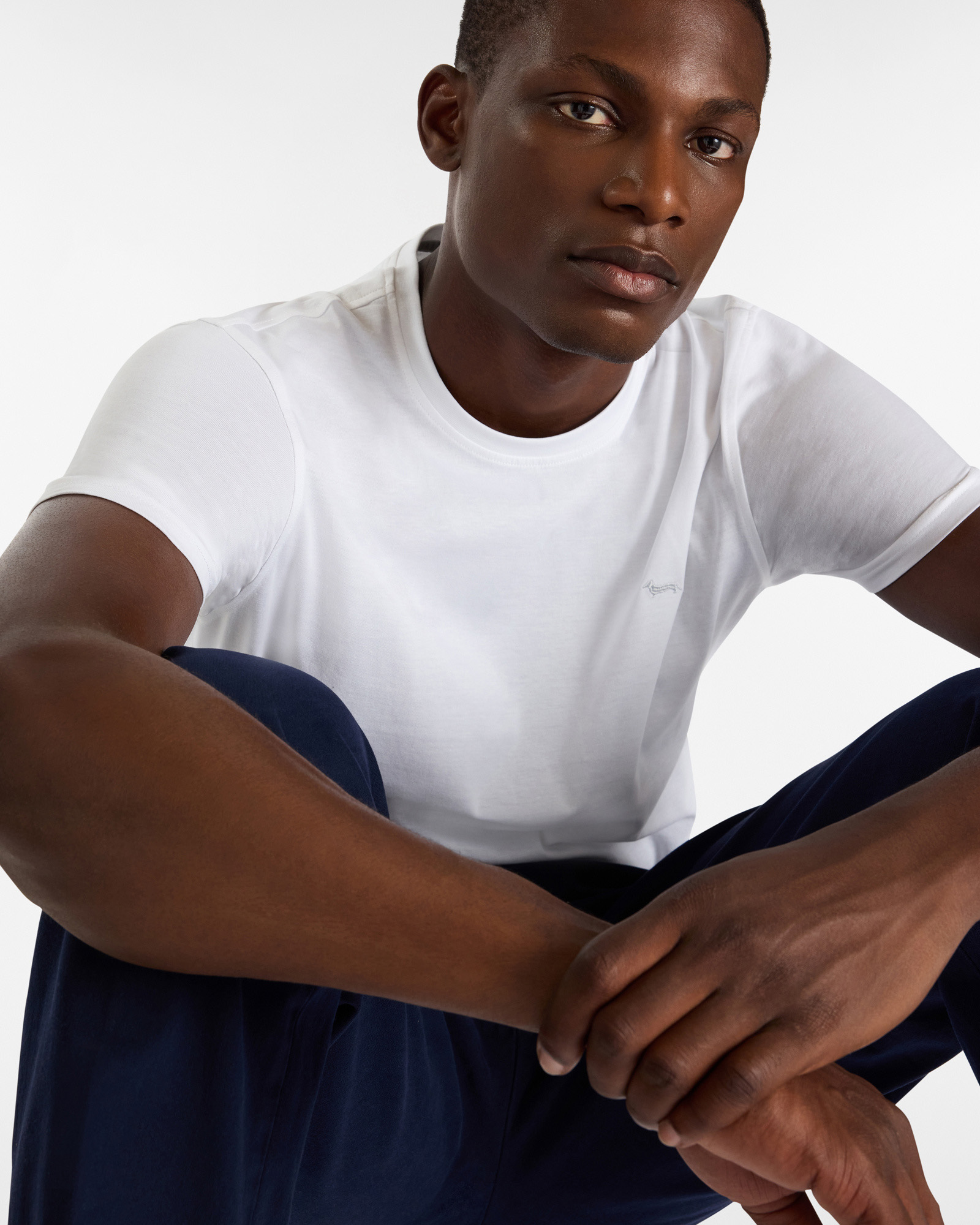 Essentials t shirt in plain coloured cotton, White, large image number 2
