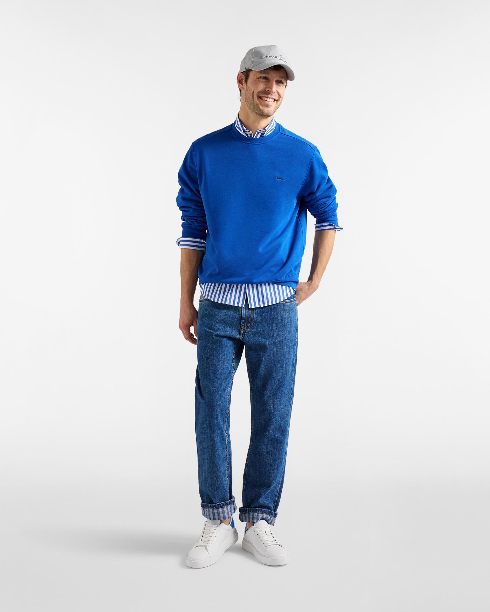 Sudadera b&aacute;sica de cuello redondo., Azul, large image number 3