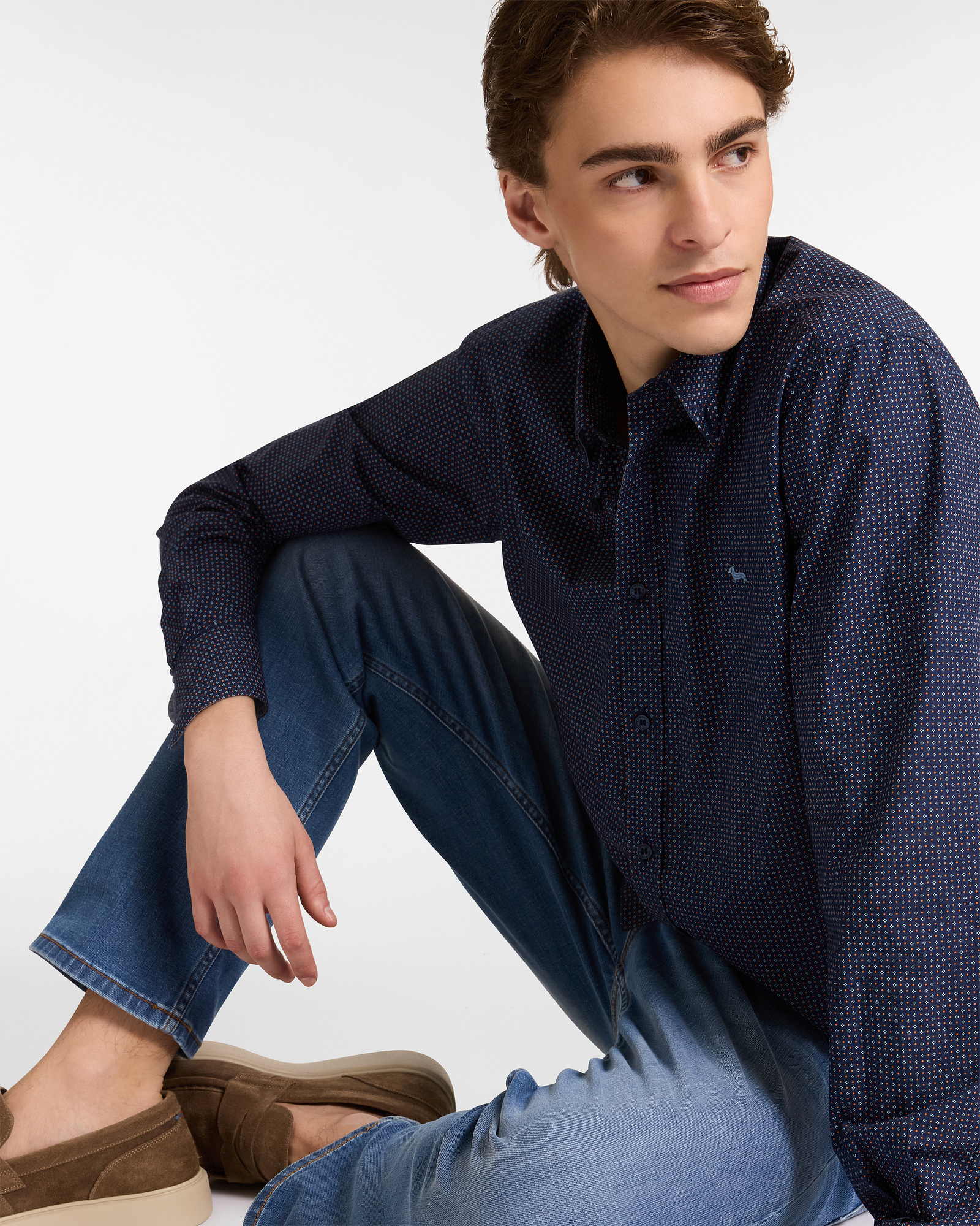 Camisa con Motivo de Corbatería, Azul Navy, large image number 3