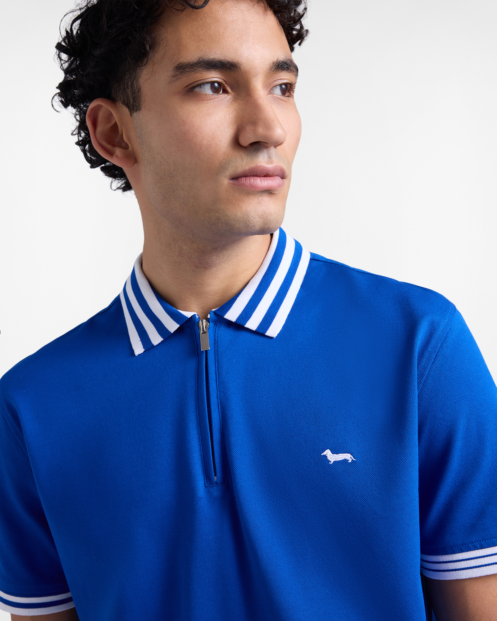 Polo de hombre con cremallera de la C&aacute;psula Sorbetto, Azul, large image number 2