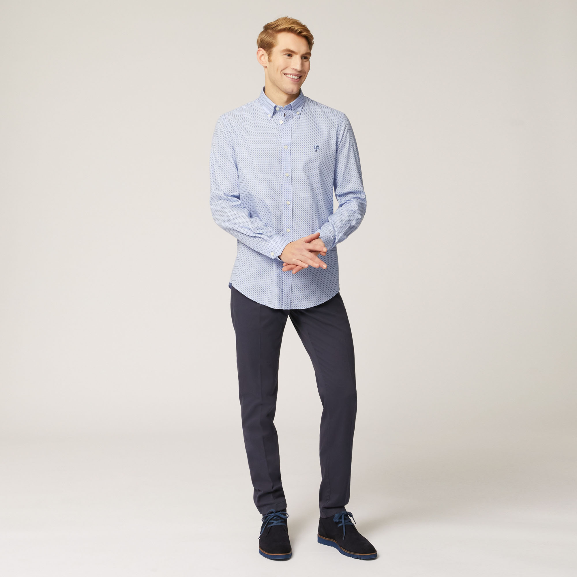 NARROW M/L COLLO MONTECARLO 2 TEX, Dusty Blu, large image number 3