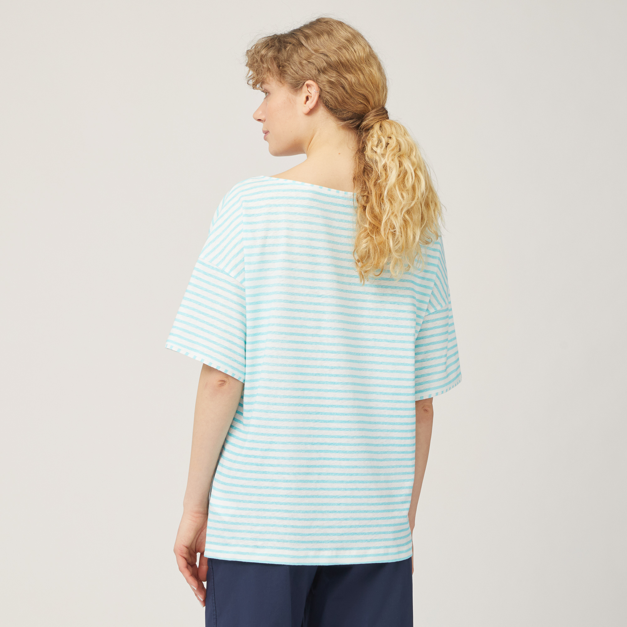 Striped Comfort Fit T-Shirt, Light Blue, large image number 1