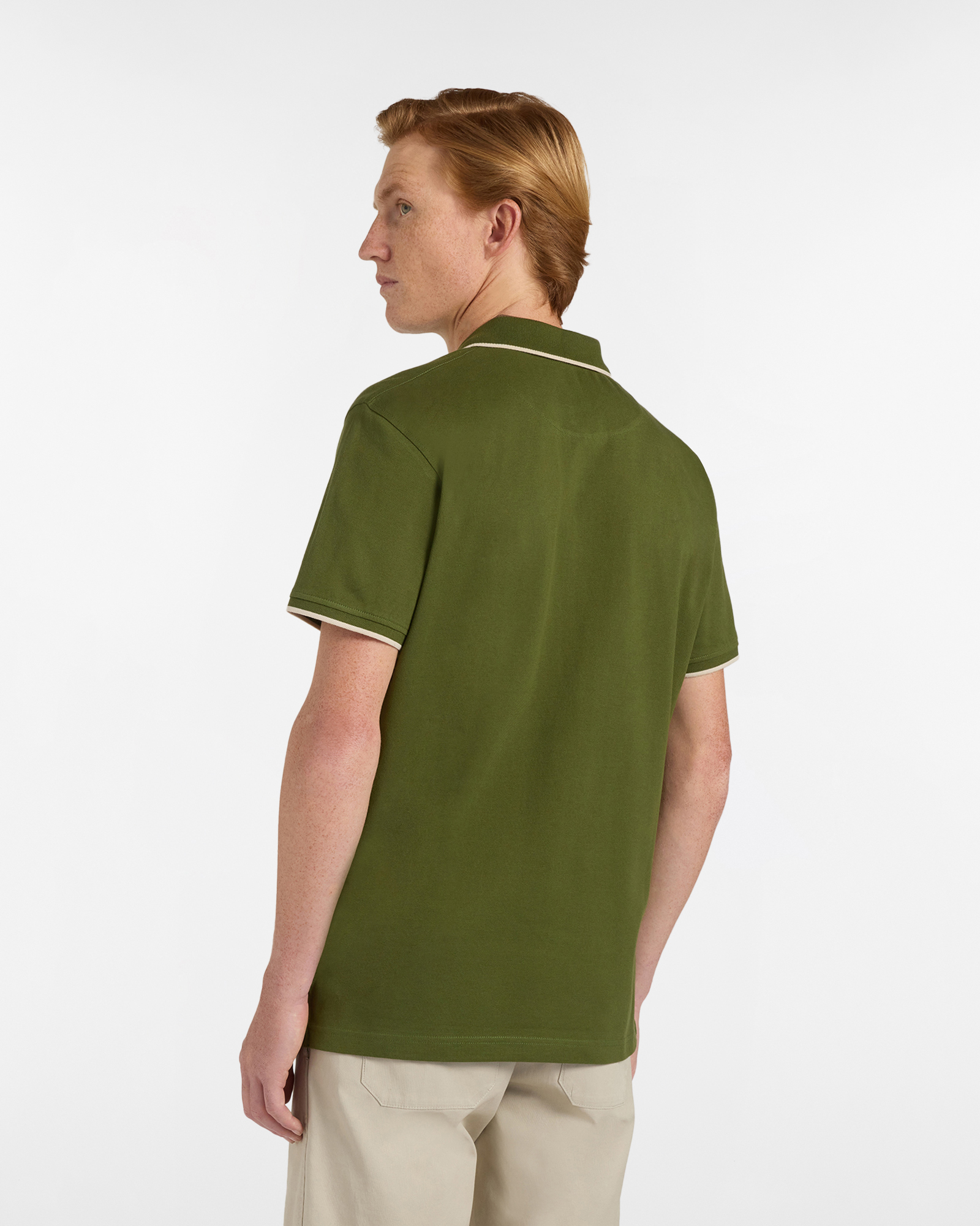 Polo uomo regular con bordini a contrasto