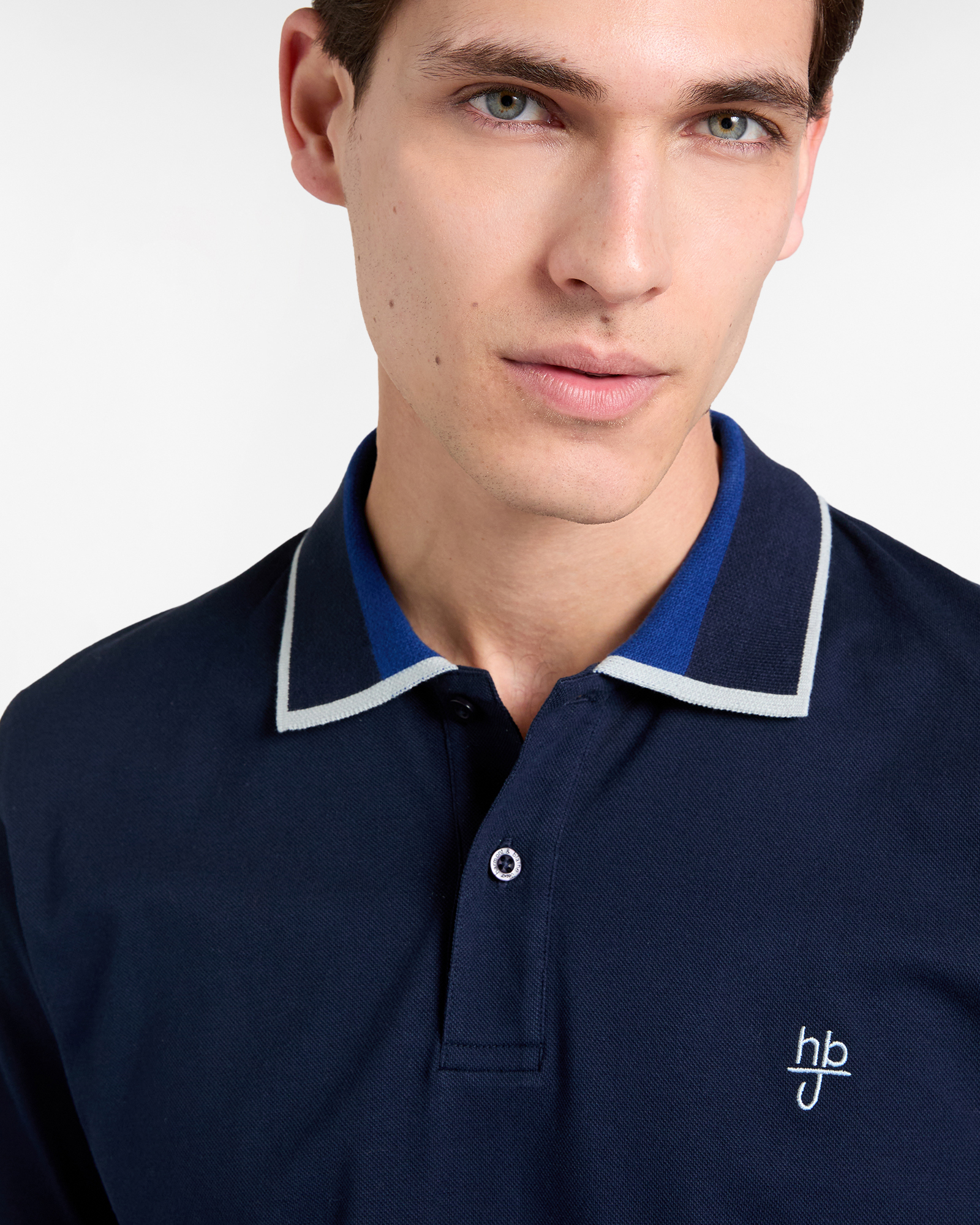 Polo uomo regular con bordini a contrasto, Blu scuro, large image number 2