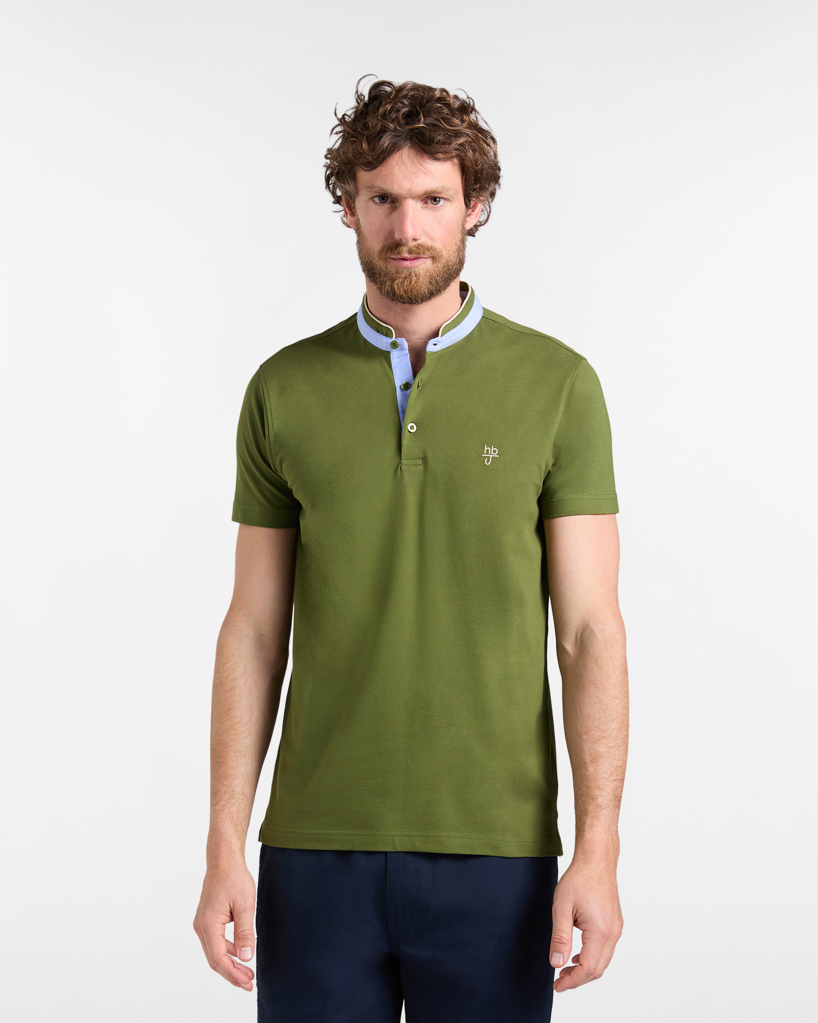 Polo uomo narrow  fit collo coreano 