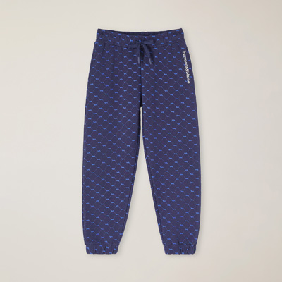 Branded pattern fleece jogging bottoms, Light Blue, large image number 0