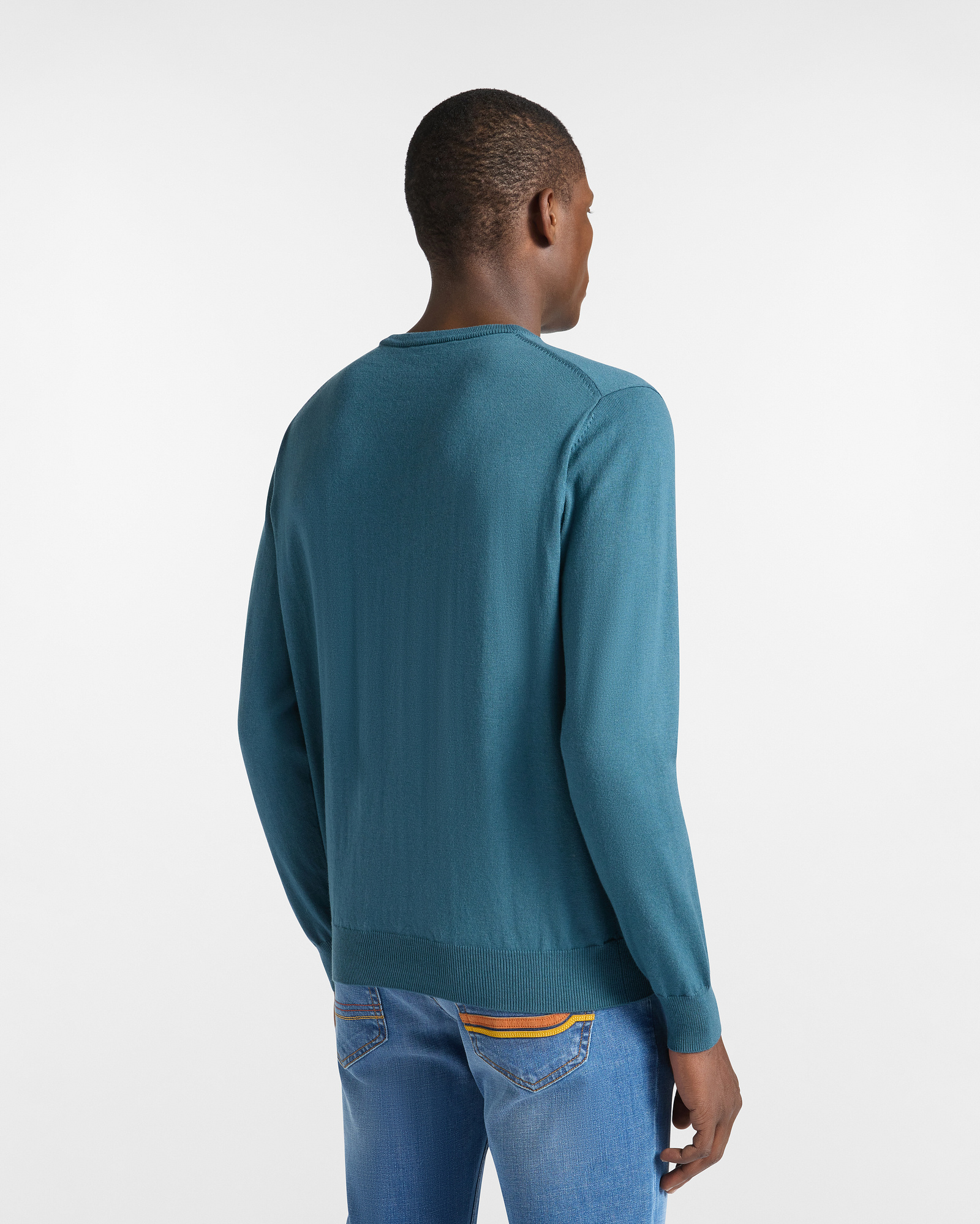 Wool and Cotton Pullover, Bluette, large image number 1