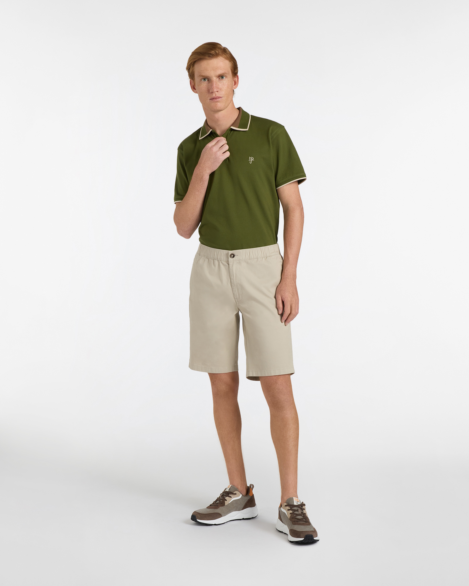 Bermuda Uomo Con Elastico Regular Fit, Beige, large image number 3