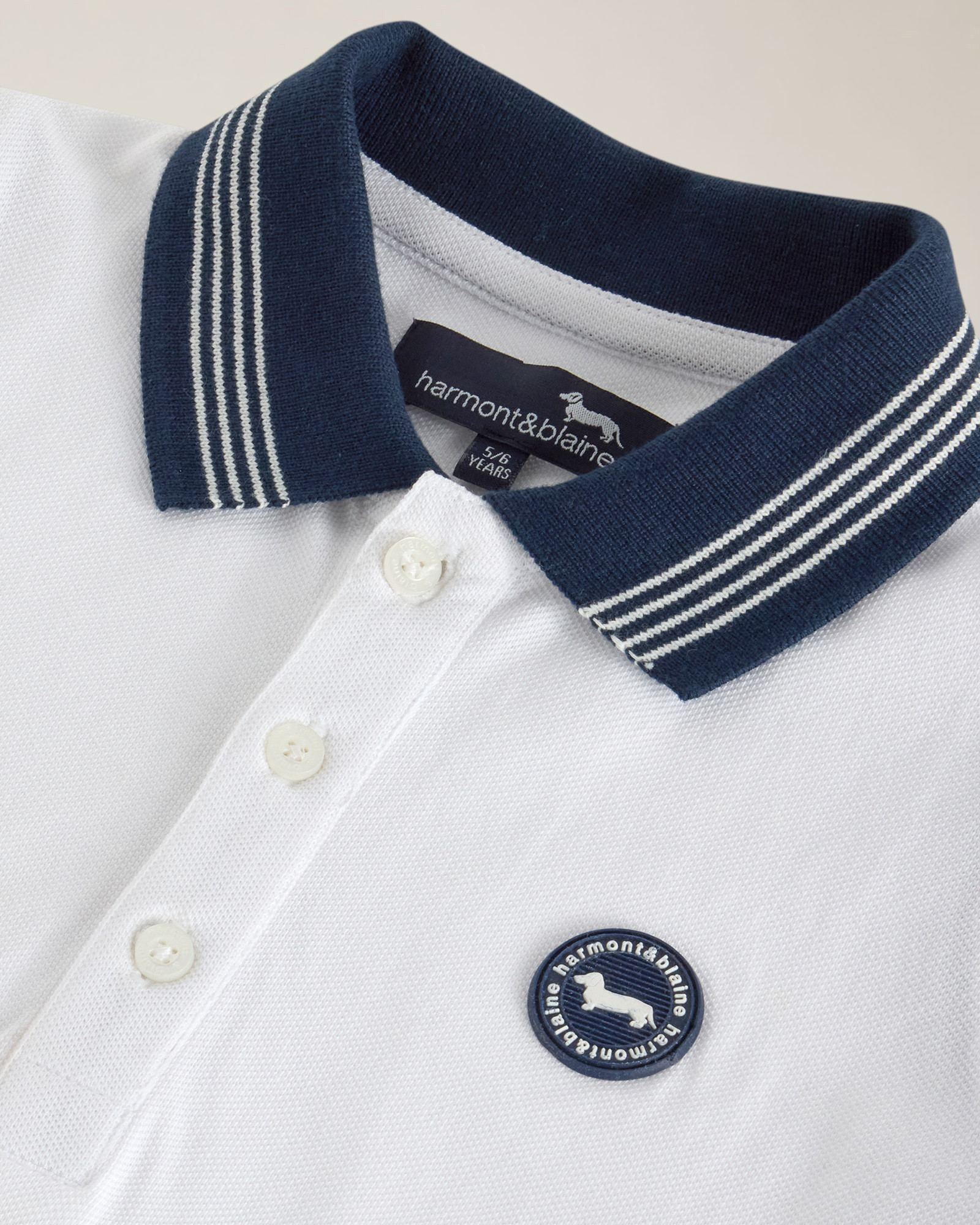  Harmont&blaine Harmont&blaine - Polo En Piqué Con Sisa Y Detalle De Parche Exclusivo Al Lado Del Corazón, Mujer, Blanco, Tamaño: 18m 
