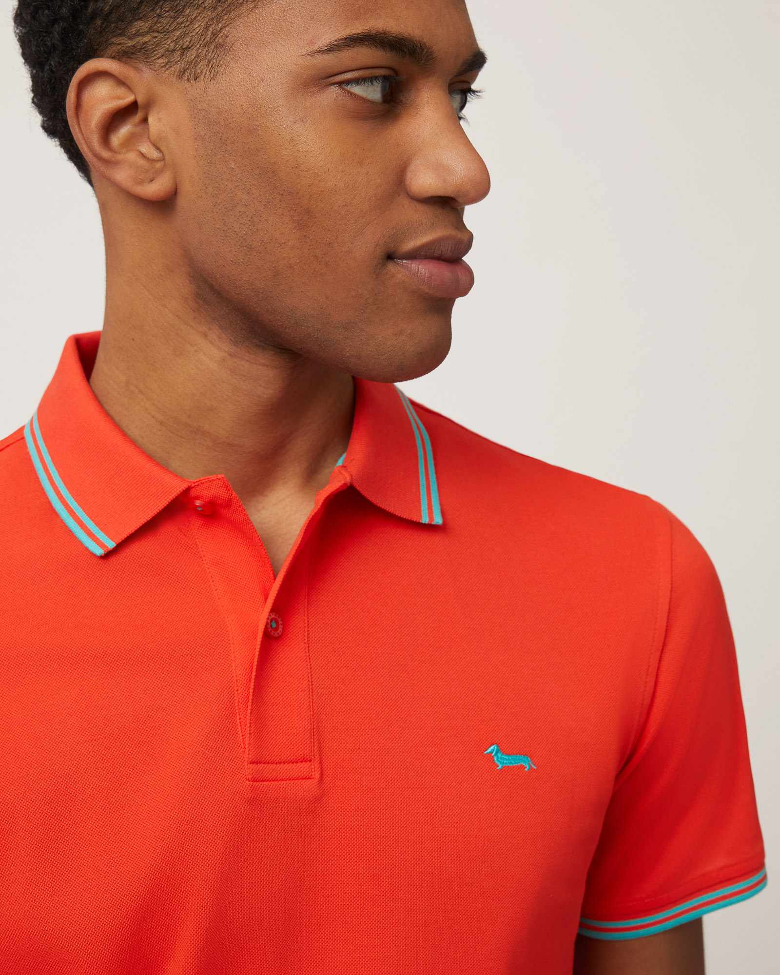 Polo Avec Détails Rayés, Orange, large image number 2