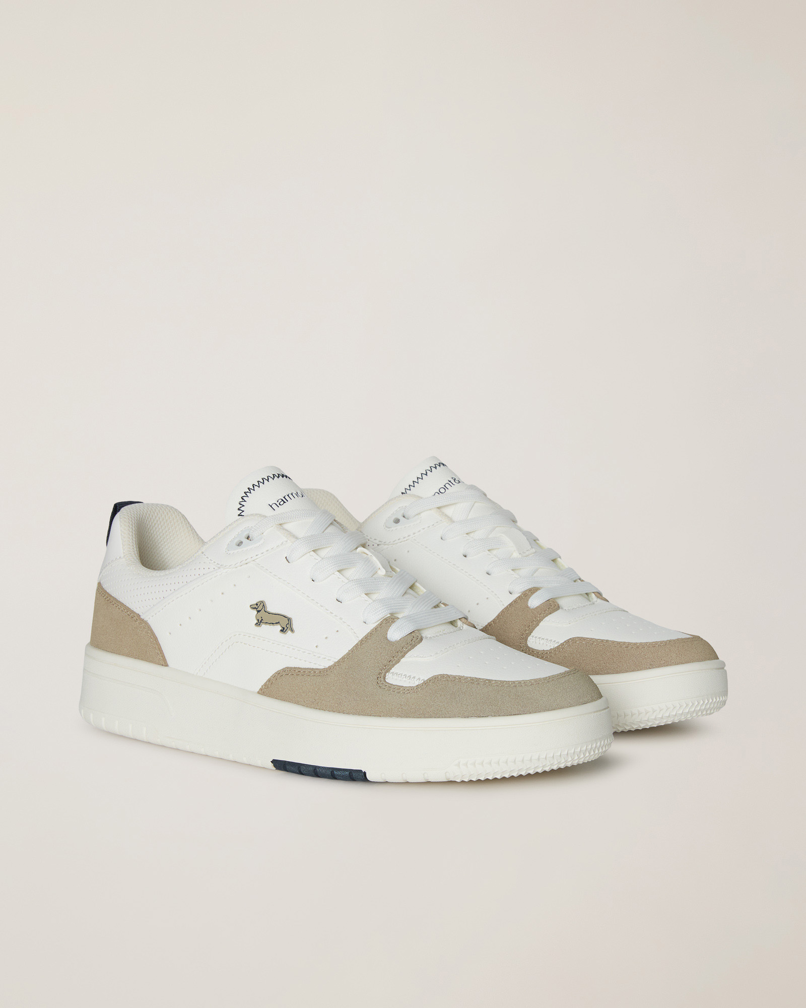 Sneaker Mix Di Materiali, Beige/Bianco, large image number 1