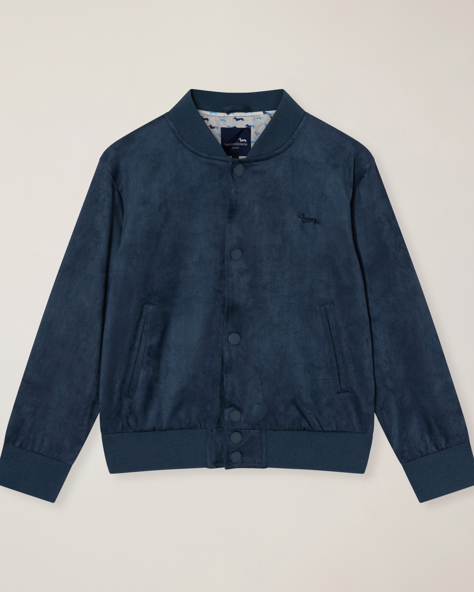Suede-effect nylon bomber jacket, Indago Blue, large image number 0