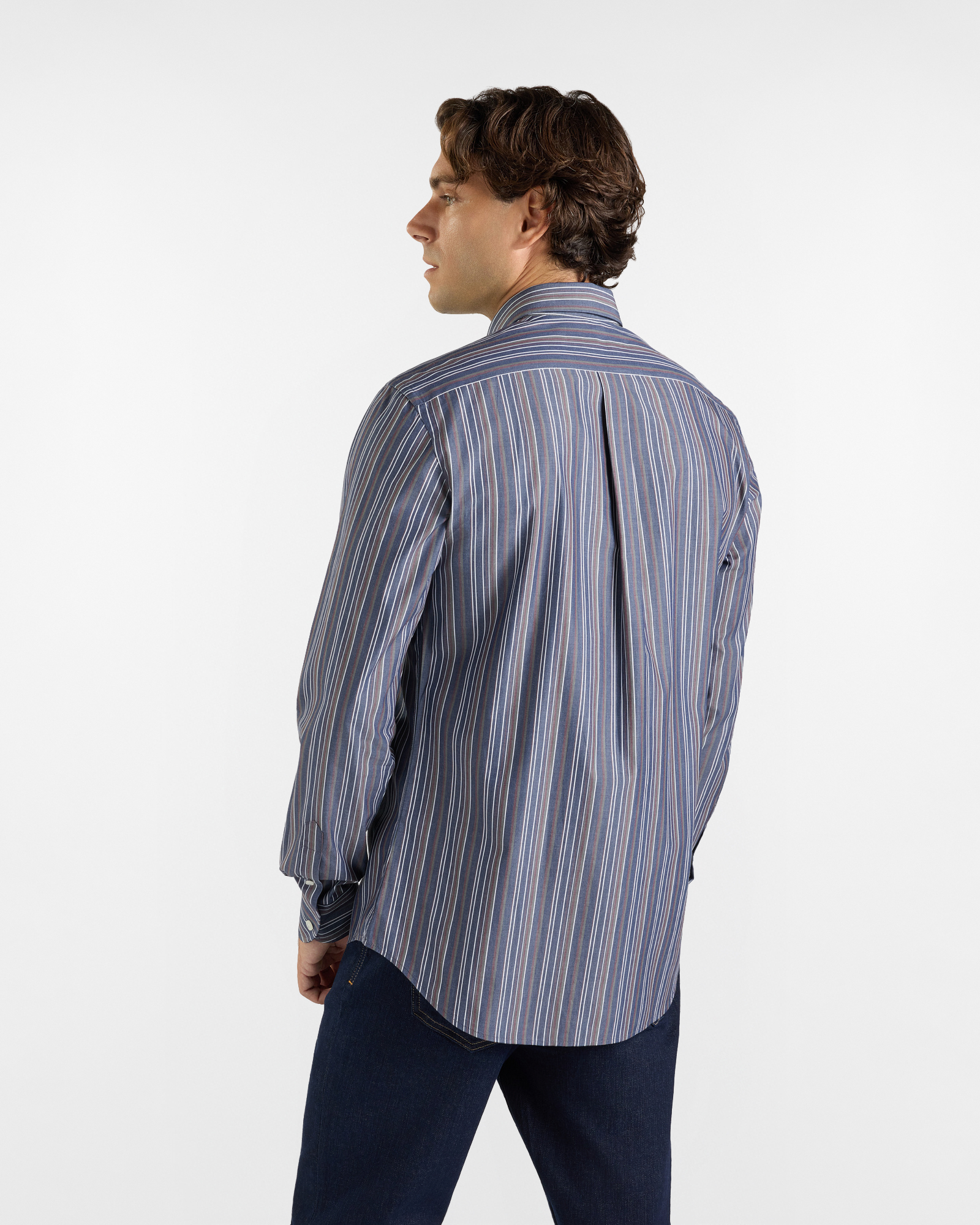 Camicia HBJ Uomo Regular Fit con collo Montecarlo in puro cotone, BLU SCURO, large
