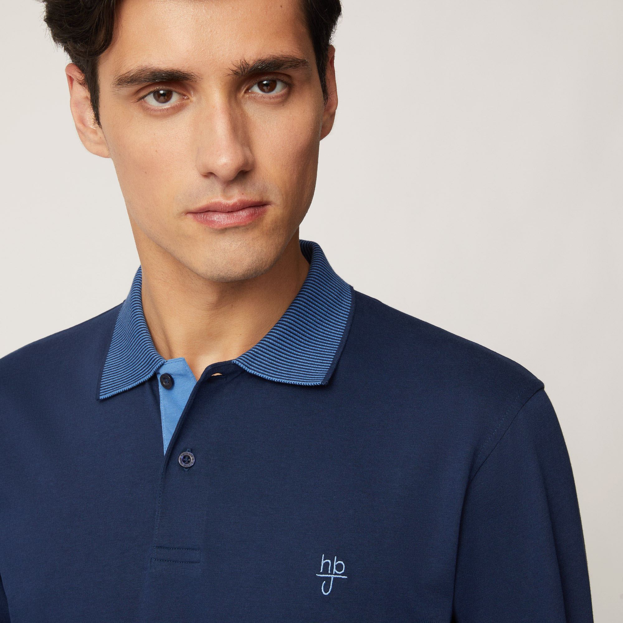 Polo Regular Fit Con Collo A Contrasto, Blu, large image number 2