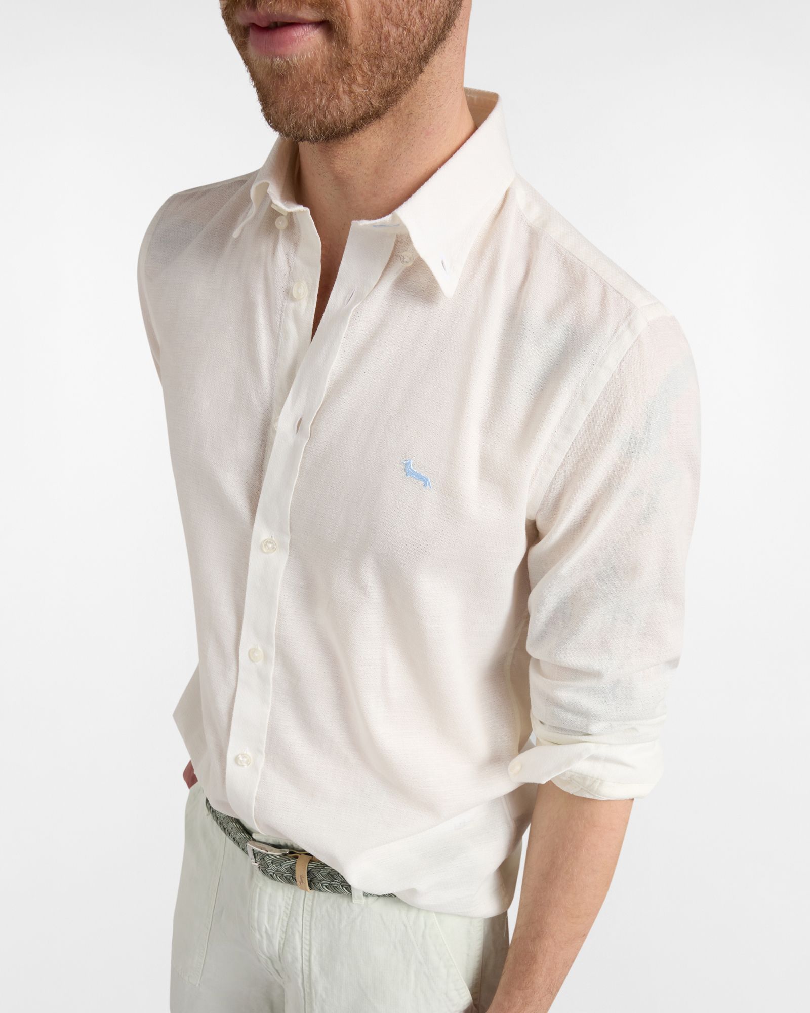 Men&rsquo;s narrow-fit solid color shirt, White, large image number 2