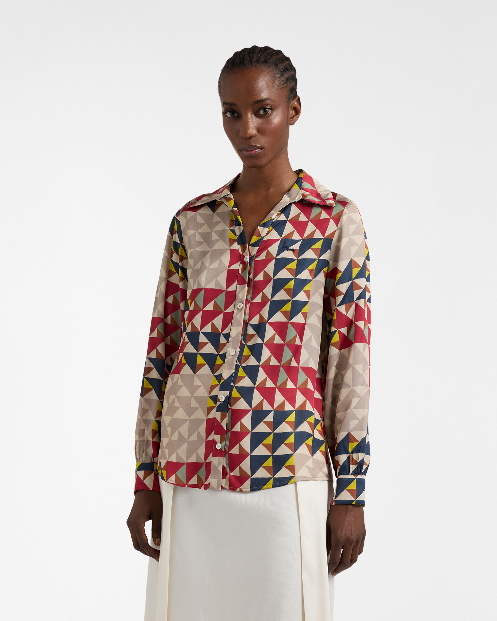 Camisa de mujer estampada geom&eacute;trica