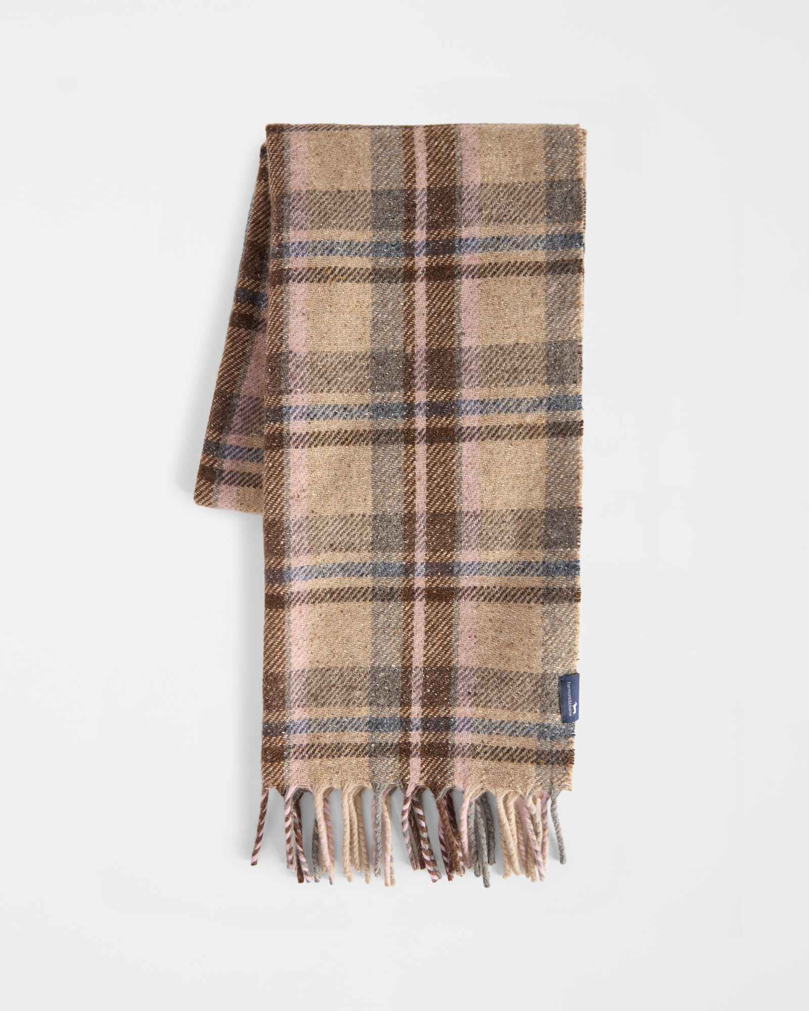 Men&rsquo;s beige button-woven wool and silk blend scarf