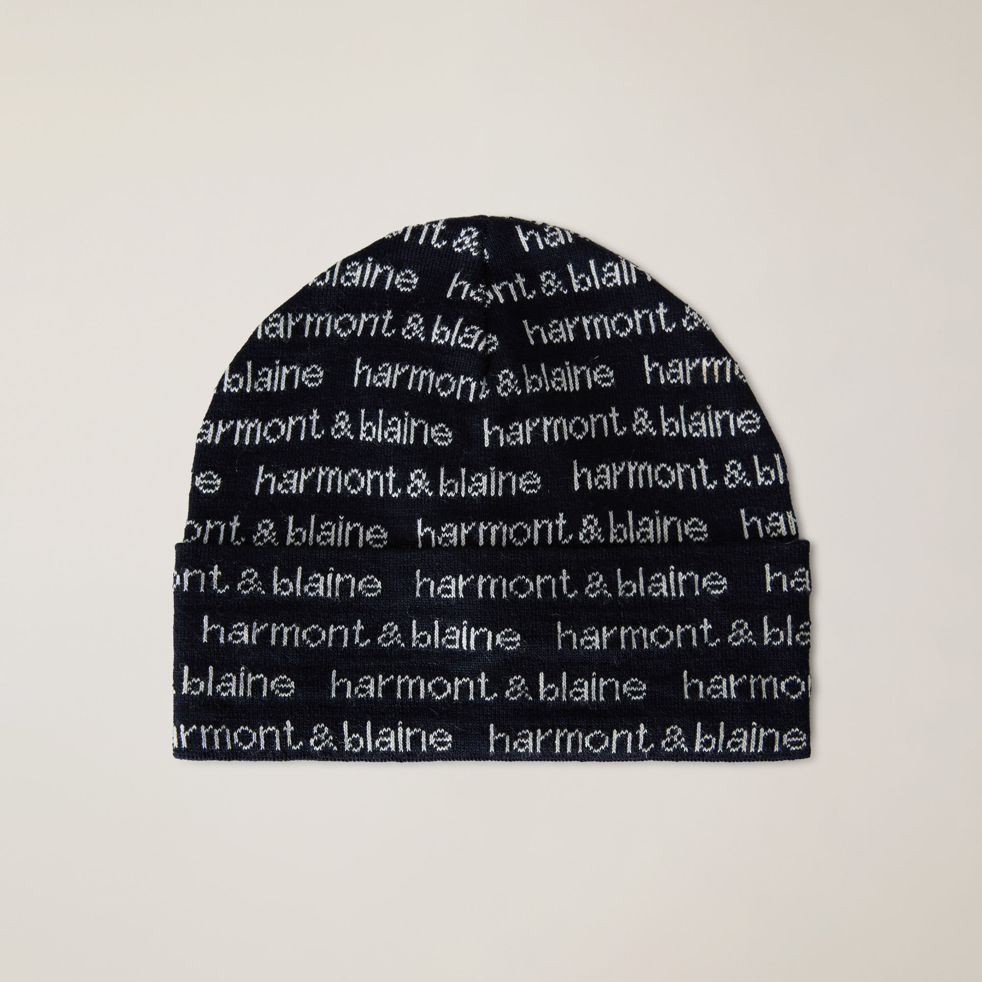 Short Wool-Blend Beanie With Cuff, Blue, large image number 0