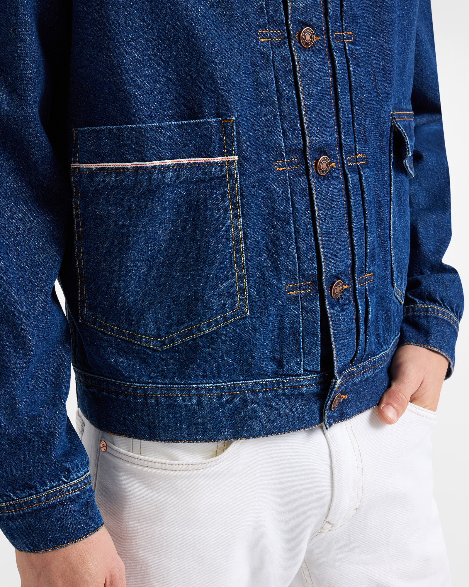 Men's selvedge denim jacket, Denim Blue, large image number 2