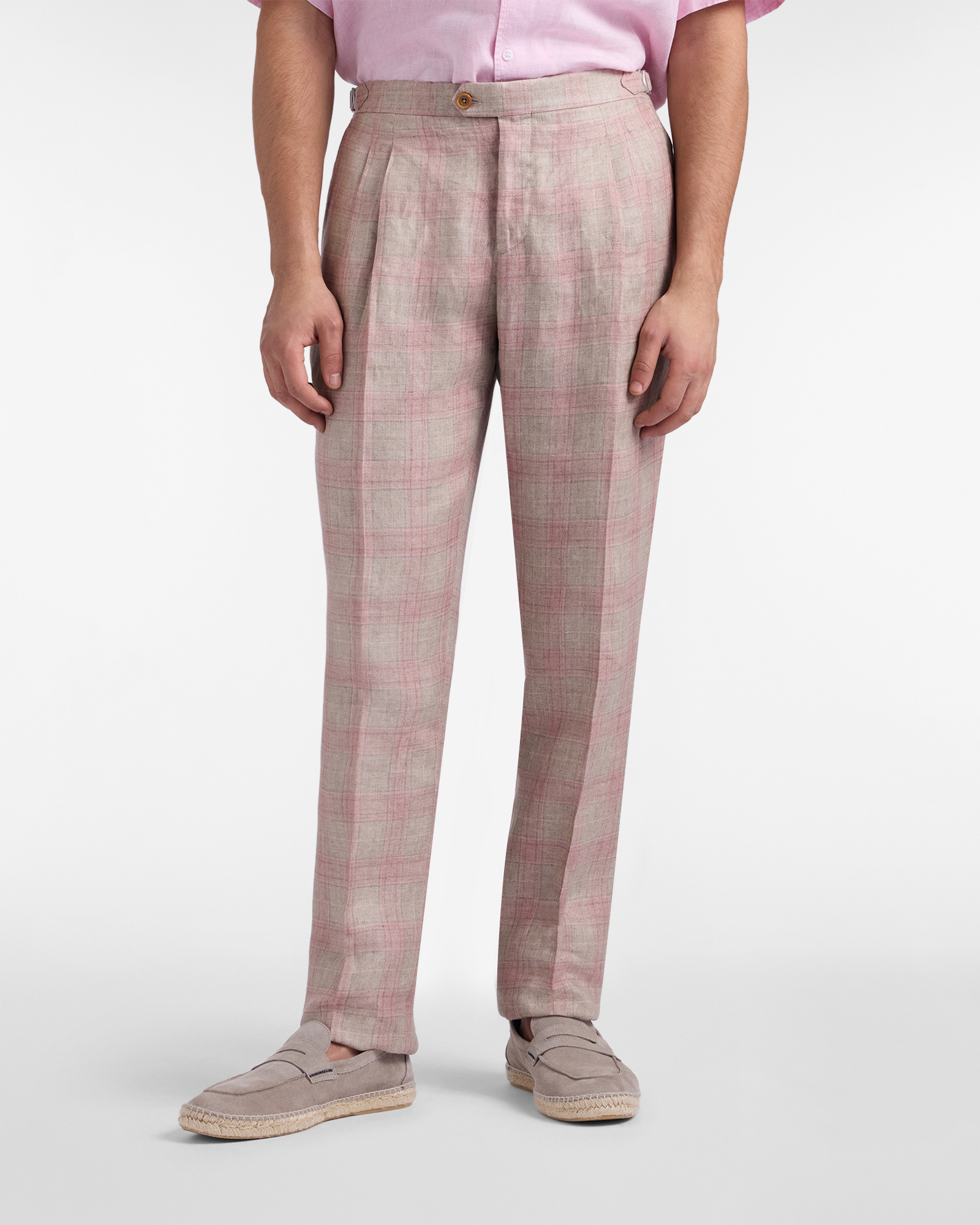 Men's Craftsmanship in Color check trousers with double tucks
