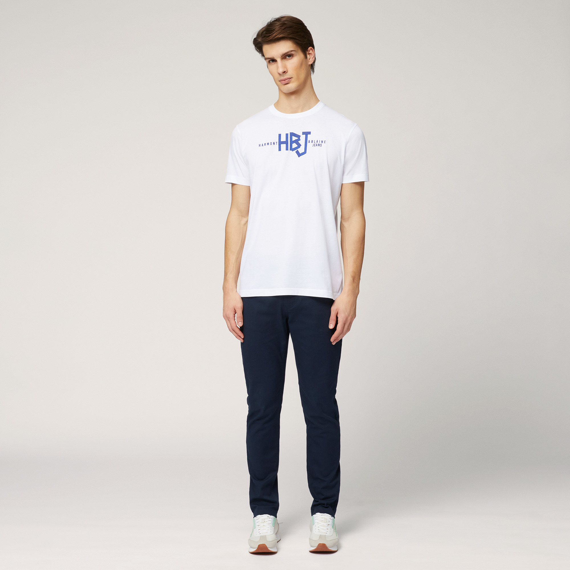 T-Shirt with Central Logo, White, large image number 3