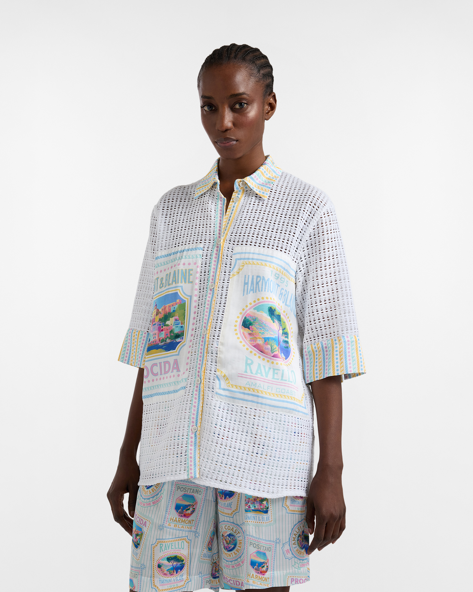 Camicia Over Donna Postcard Capsule, Donna, Bianco, Taglia: 36