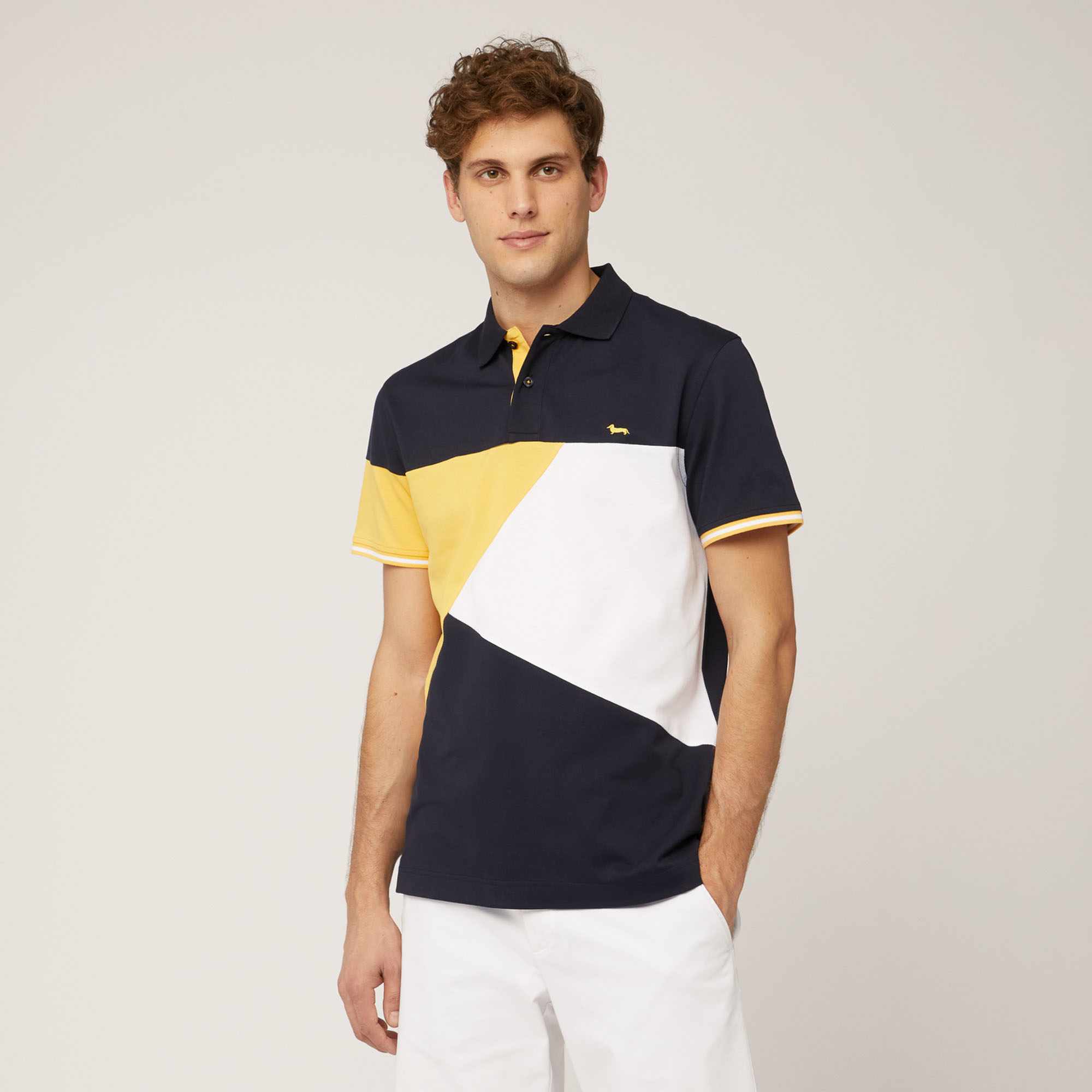 Color Block Polo, Blue, large image number 0