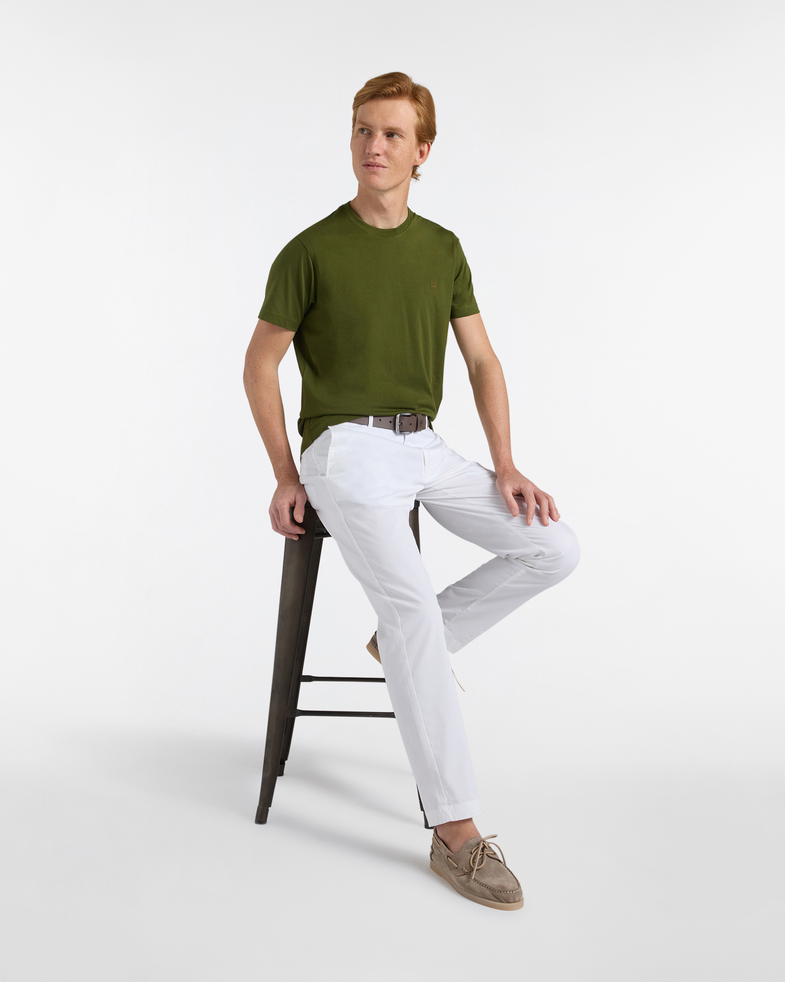 T‑shirt Uomo Basic Narrow Fit, Verde militare, large image number 3