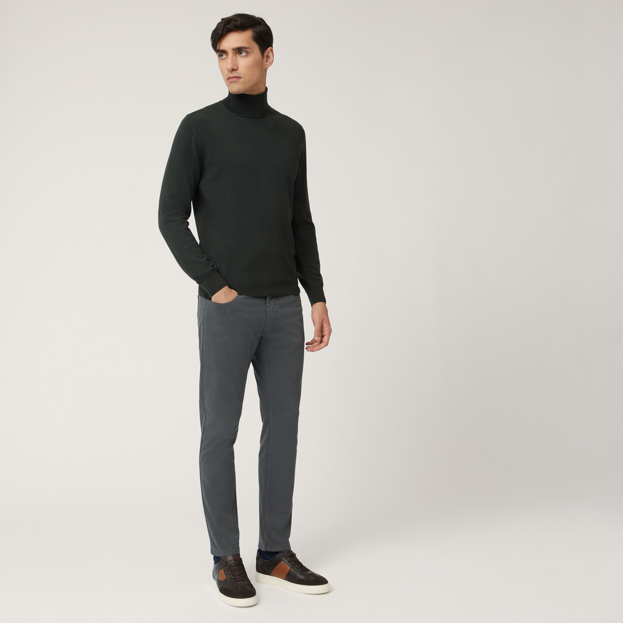 Merino Wool Turtleneck, Green, large image number 3