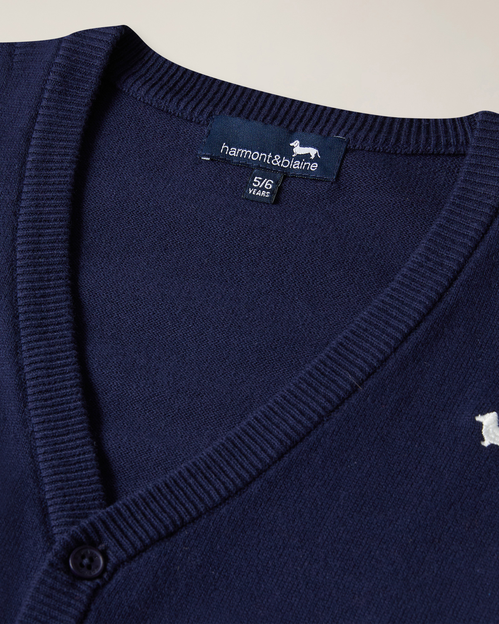 Cardigan con ricamo logo, Blu Chiaro, large image number 2