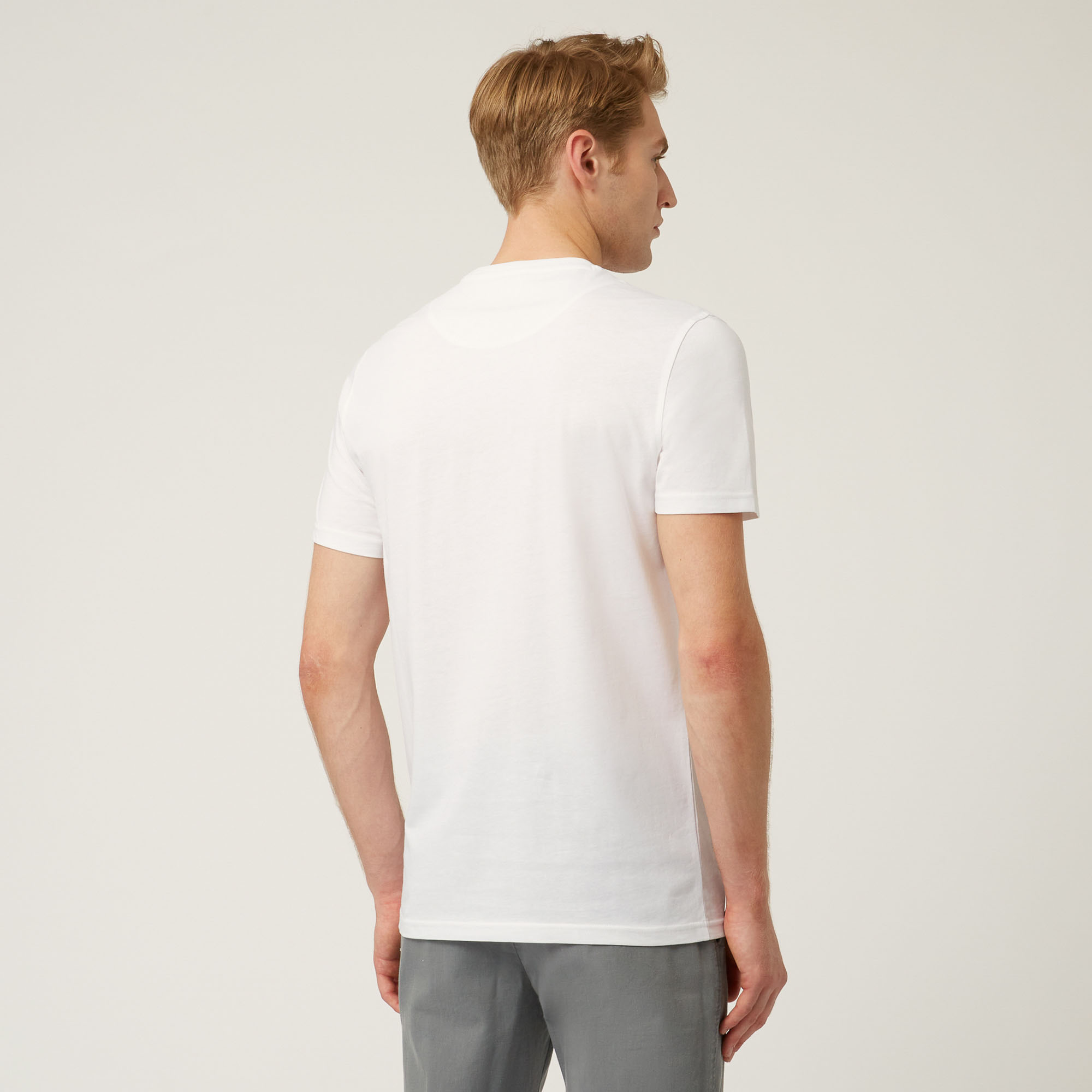 T-shirt Essentials in cotone tinta unita, Bianco, large