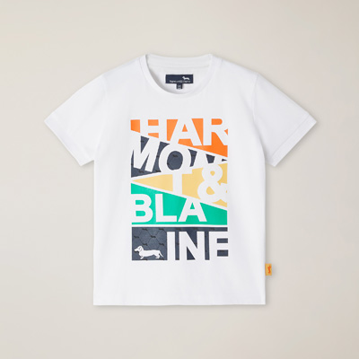 T-Shirt Cotone Organico Con Stampa Logo, Bianco, large image number 0