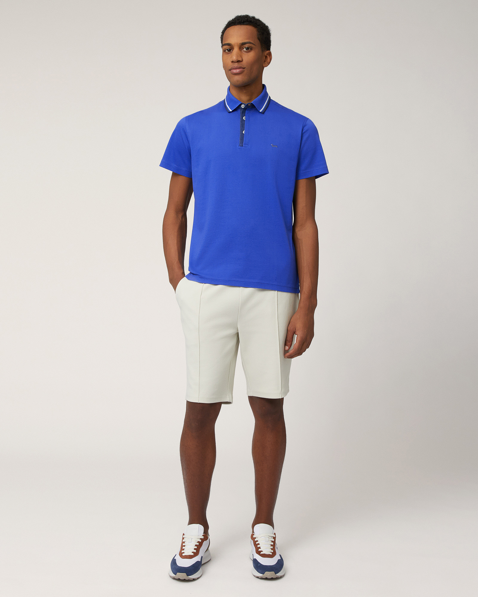 Polo Con Dettagli In Denim, Bluette, large image number 3
