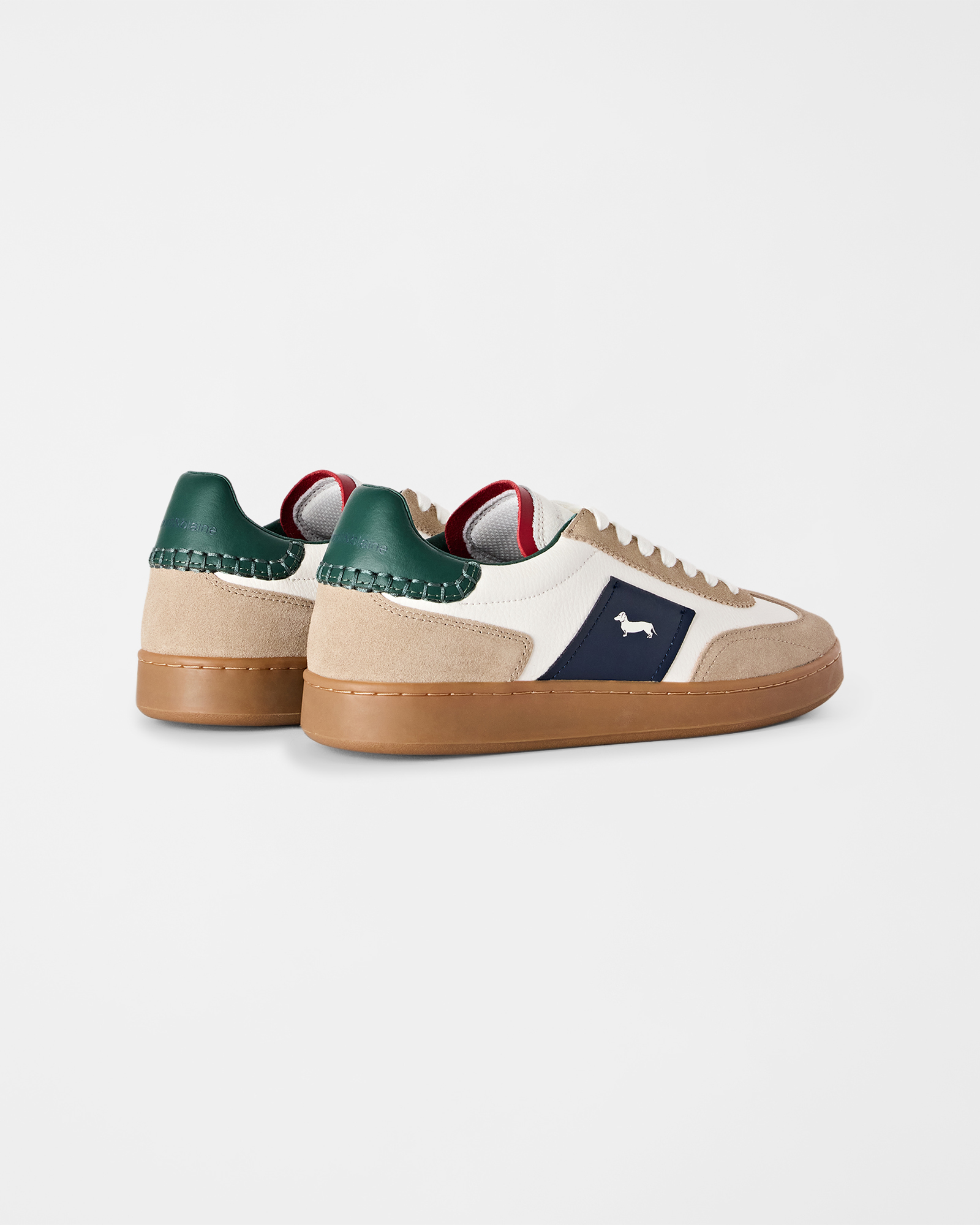 Men's Metropolis sneakers in leather and suede with colored sole, TAUPE - OFF-WHITE, large image number 2