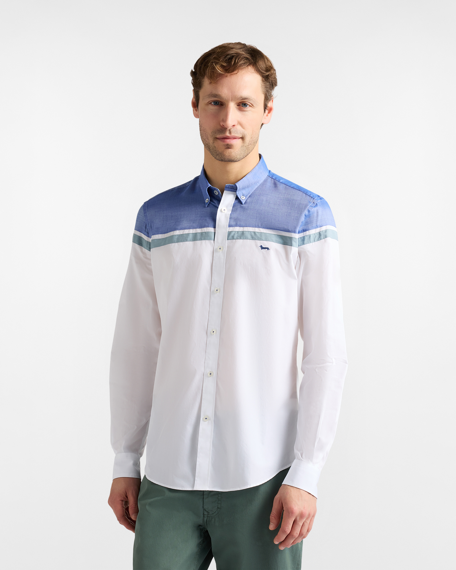 Men's regular-fit shirt with contrasts