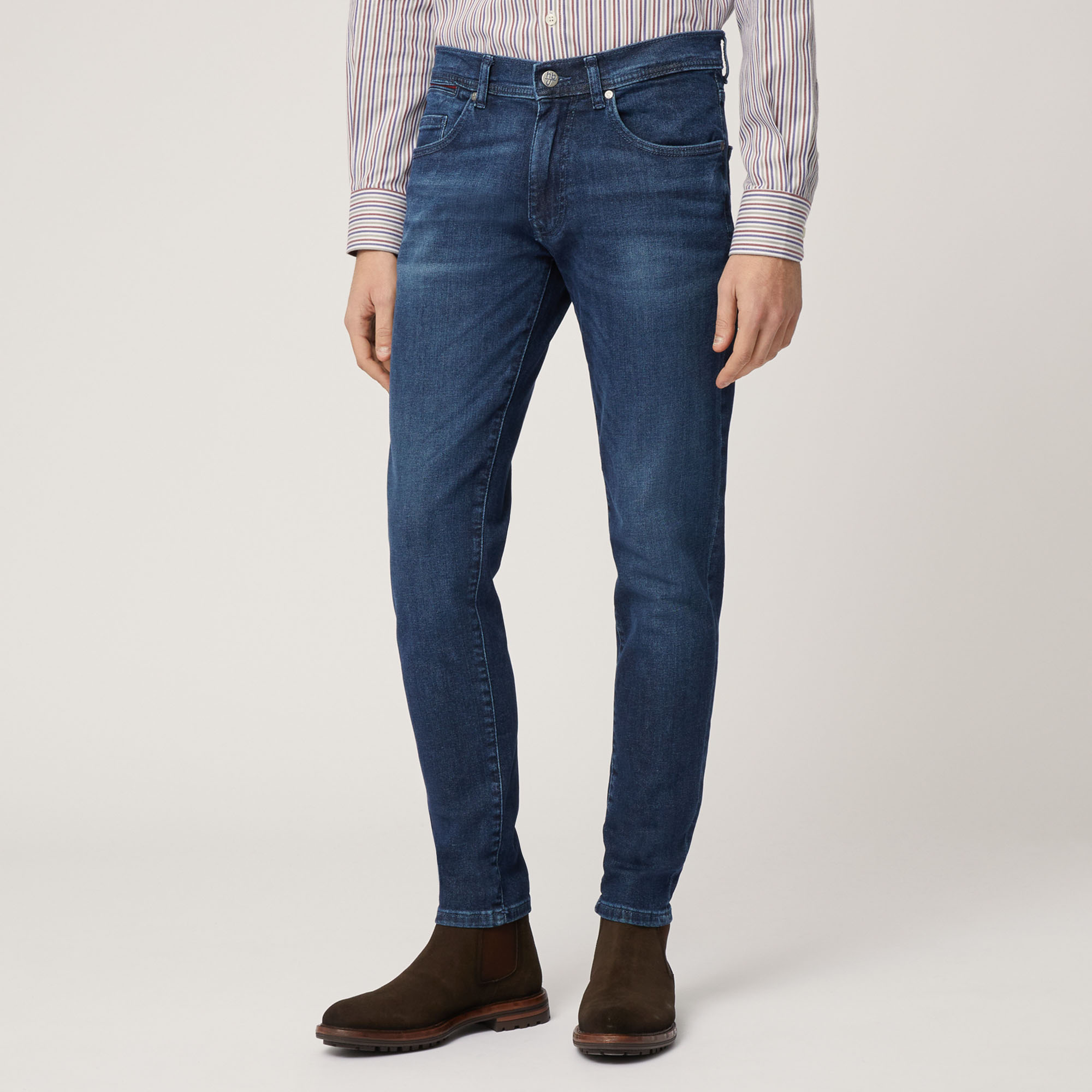 Denim Cinque Tasche Slim, Blu Denim, large image number 0