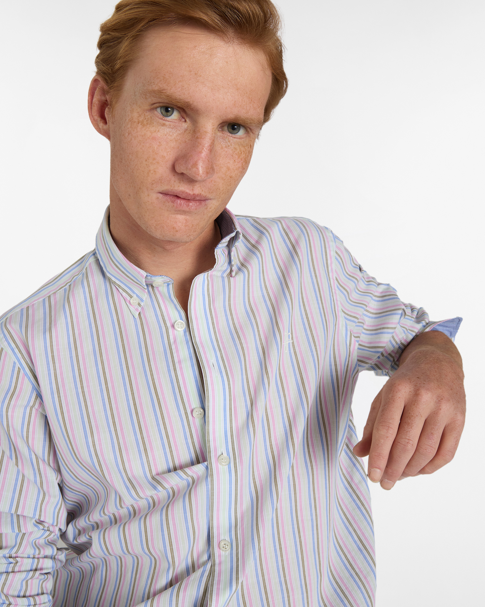 Camicia Uomo a Righe Regular Fit, Bianco, large image number 2