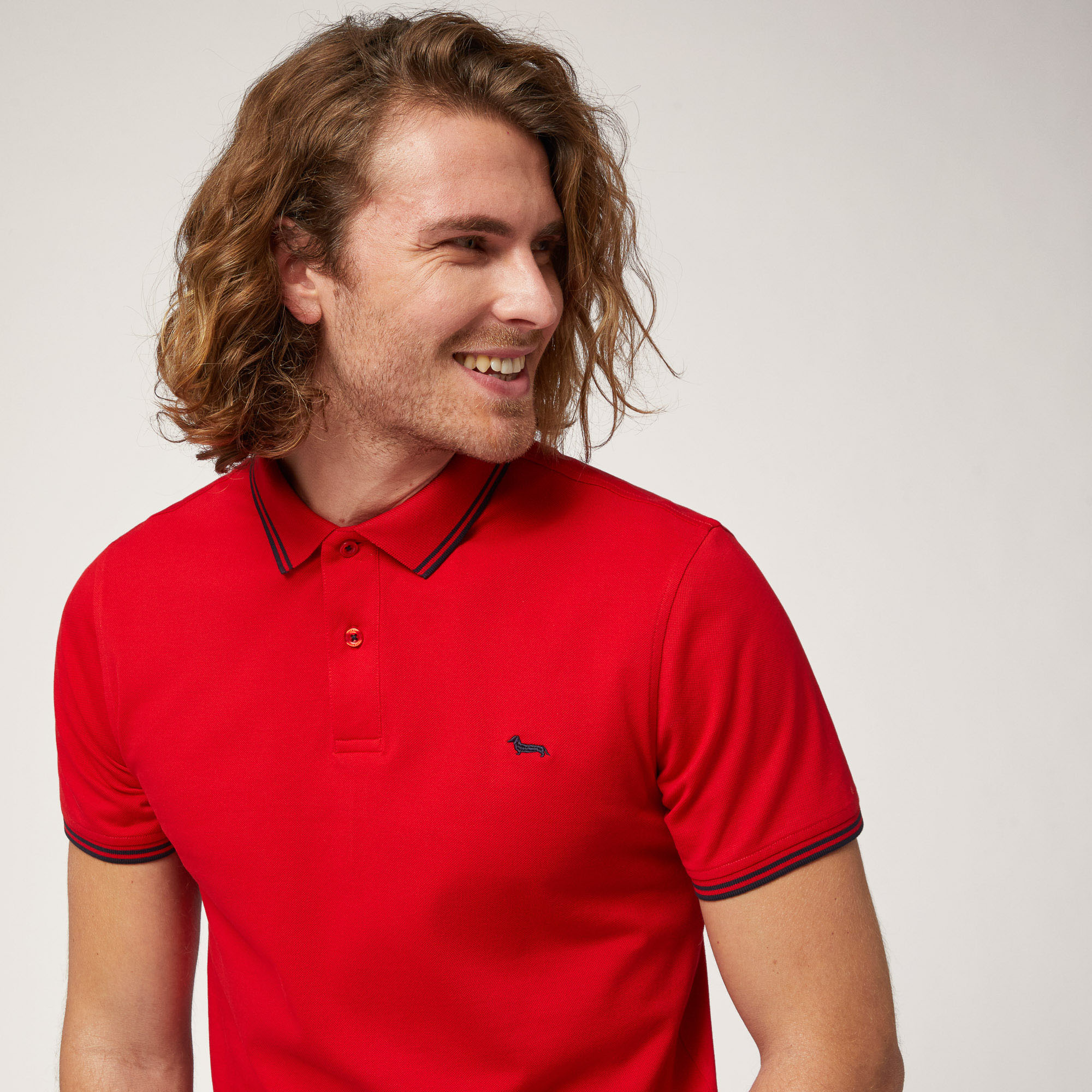 Polo with Contrasts, Red, large image number 2