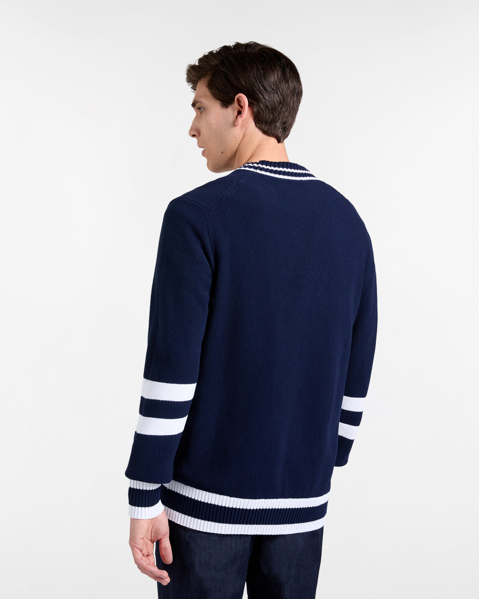 Cardigan Uomo con Fasce sulle Maniche